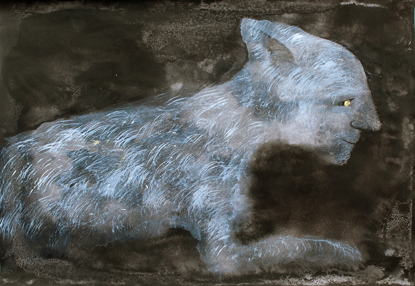 "o.T.", Tusche auf Papier, 44 x 64 cm, 2023