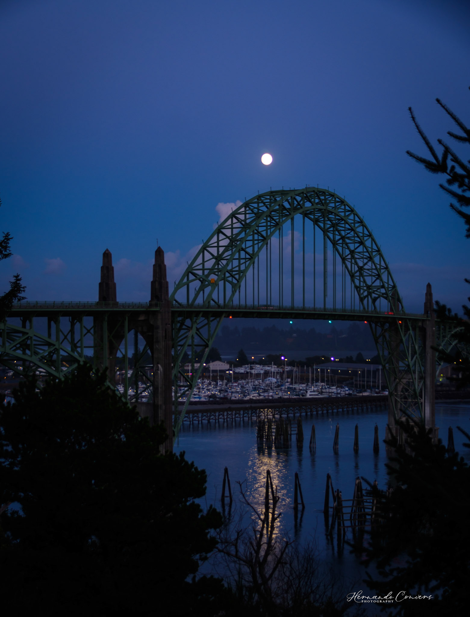 Moon Over Newport Bridge