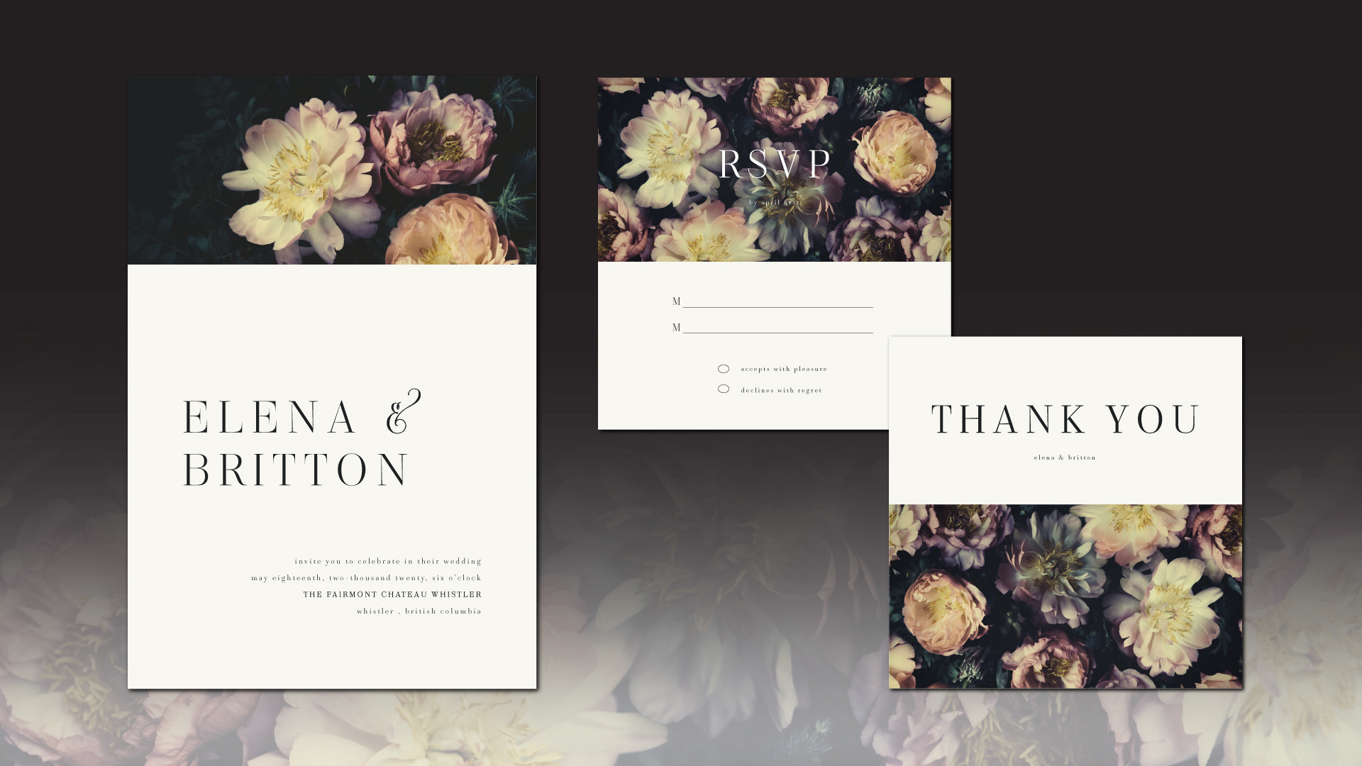 Wedding Design Suite, print and digital, 2020