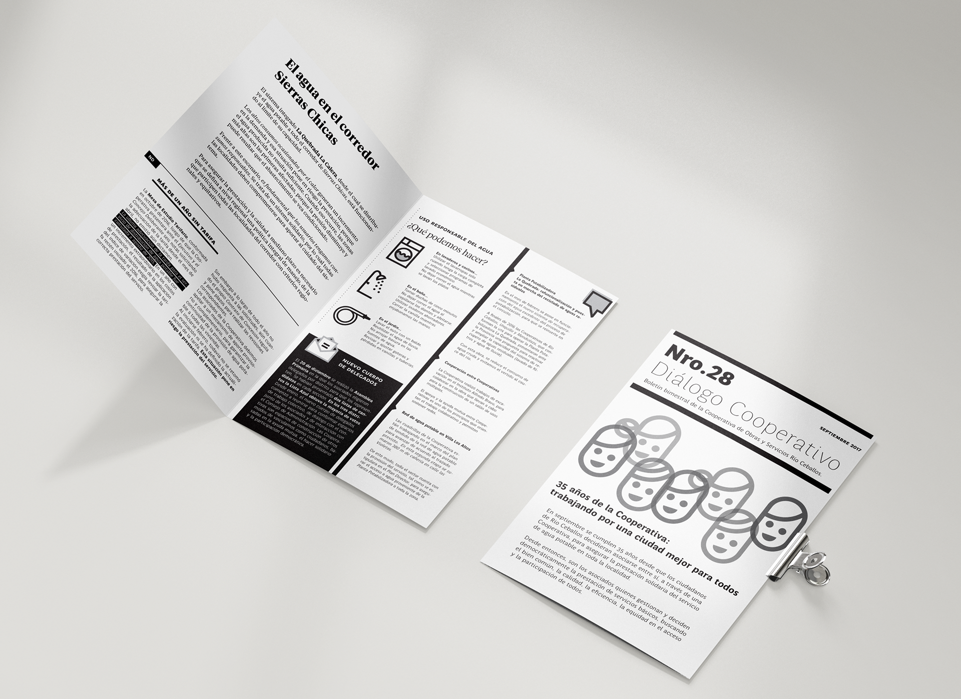 Free monthly brochures distributed around town with local news