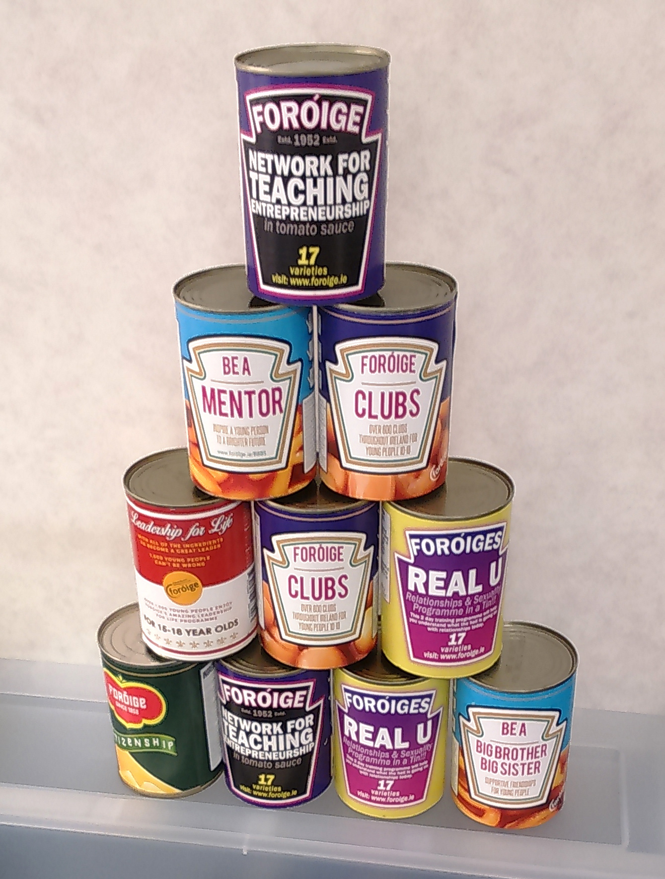 The Tins on display in Foróige HQ