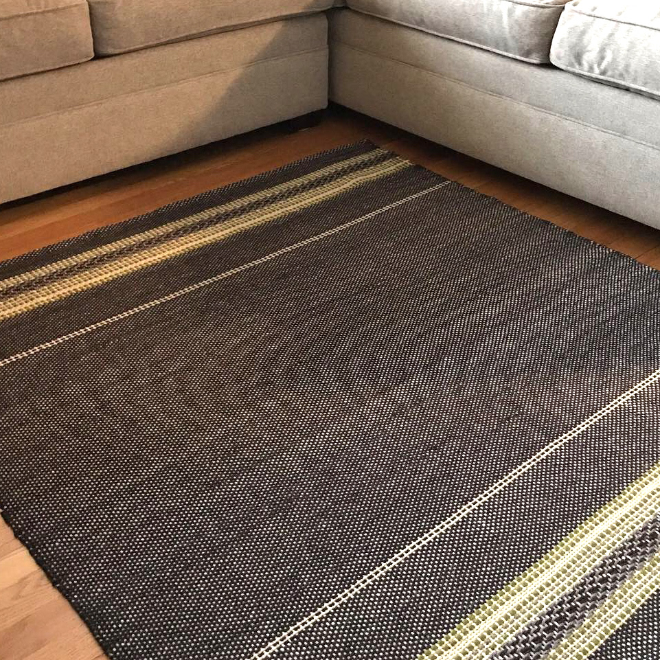 SHARON WOOL RUG. - HAND DYED. 55" X 45".