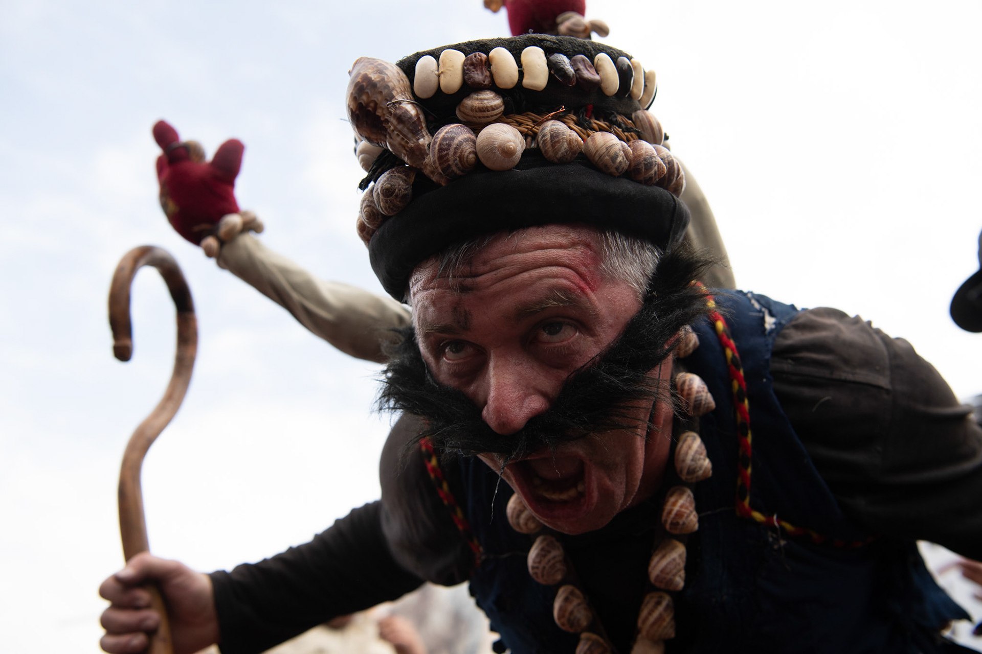 A man dressed as the “groom” participates at the festivities of Clean Monday, in the village of Yeryeri, Crete, Greece, Monday, Feb. 27, 2017.