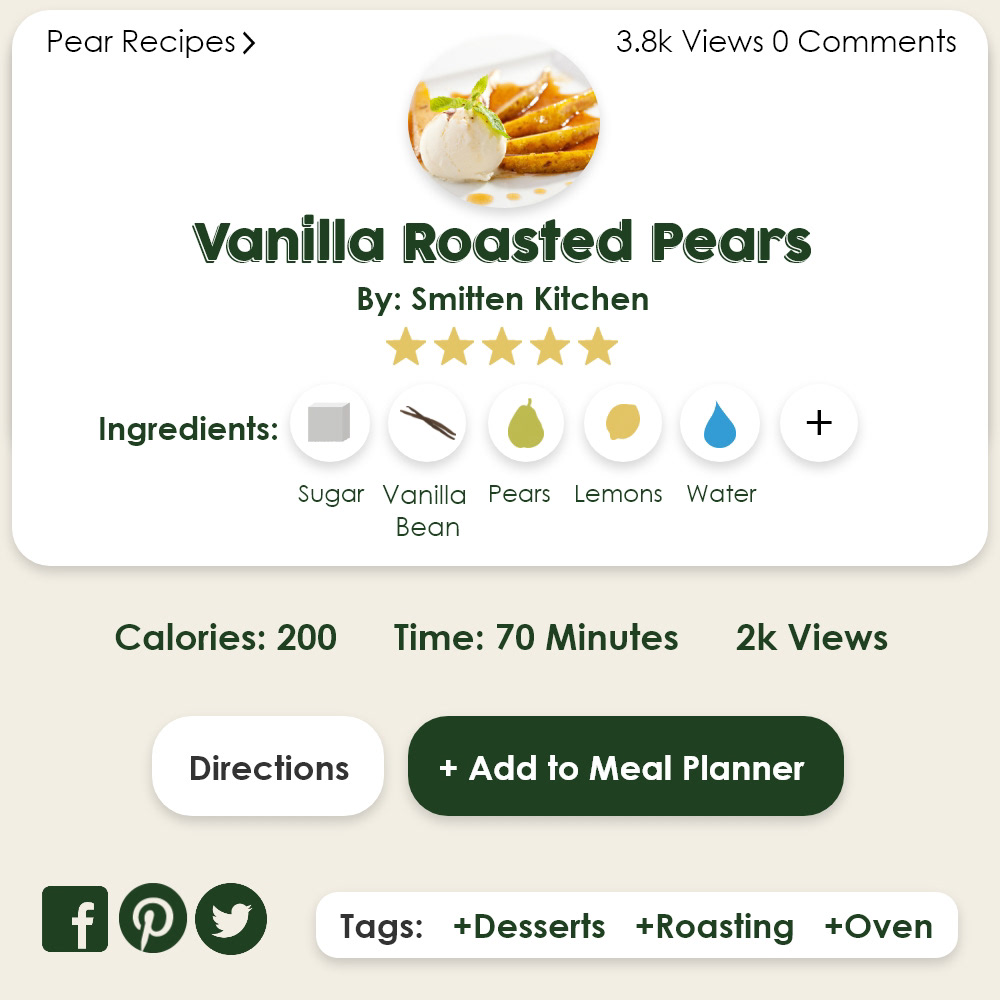 Pear Recipe Card (Expanded)