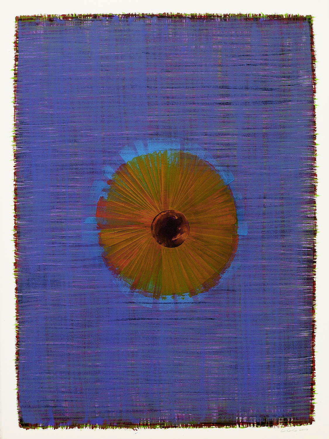 COLORBLOTS 5, oil on paper, 30 by 22 inches, 2014, Hermann Lederle