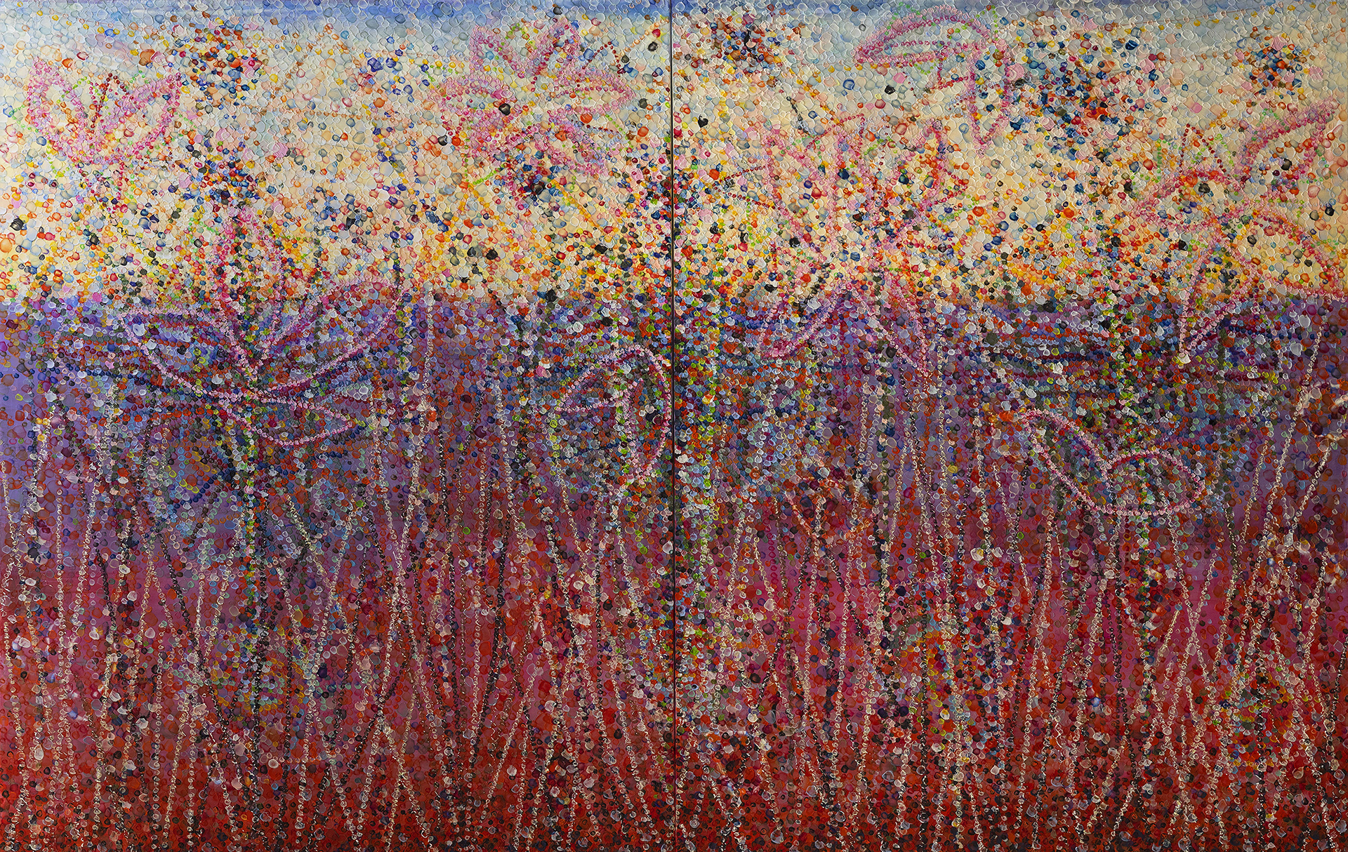 REEDS oil on canvas, 2 panels, 60 by 96 inches (152x244cm), 2023, HERMANN LEDERLE