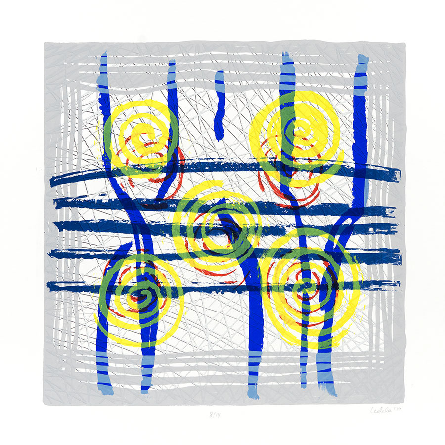 COLORFINITS B Serigraph on Somerset Velvet paper, 24 by 24 inches, 2019 Edition of 14 hand signed and numbered