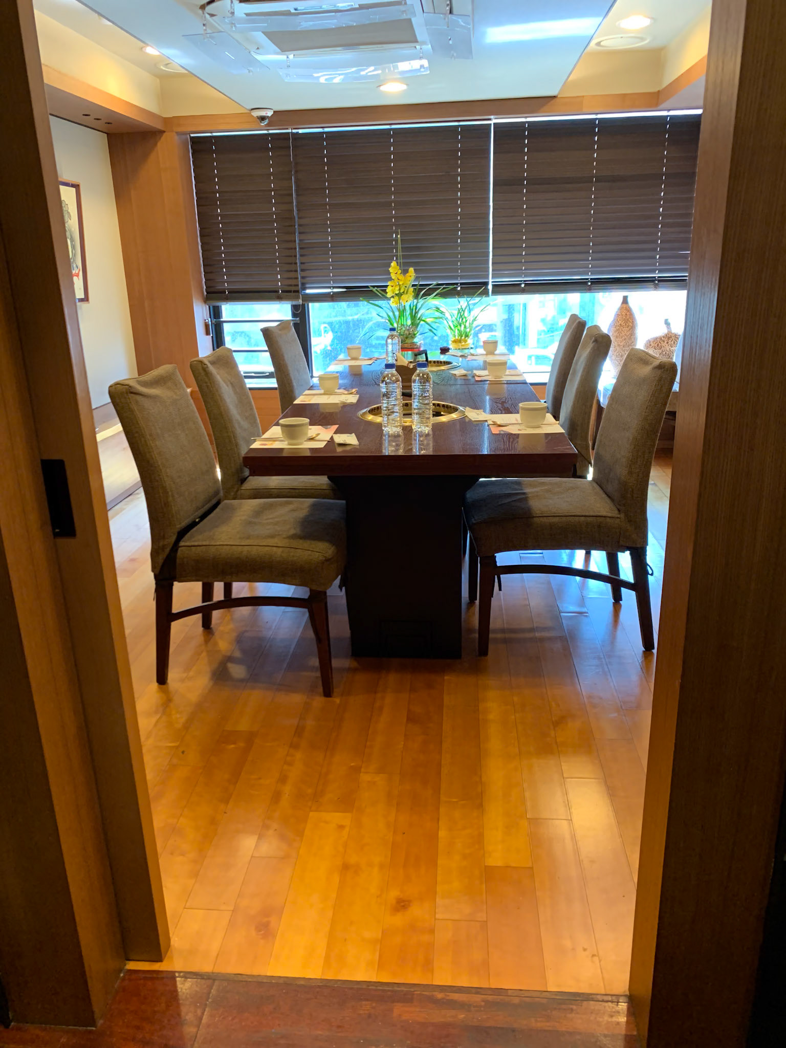 Korean BBQ dining hall room for birthday lunch