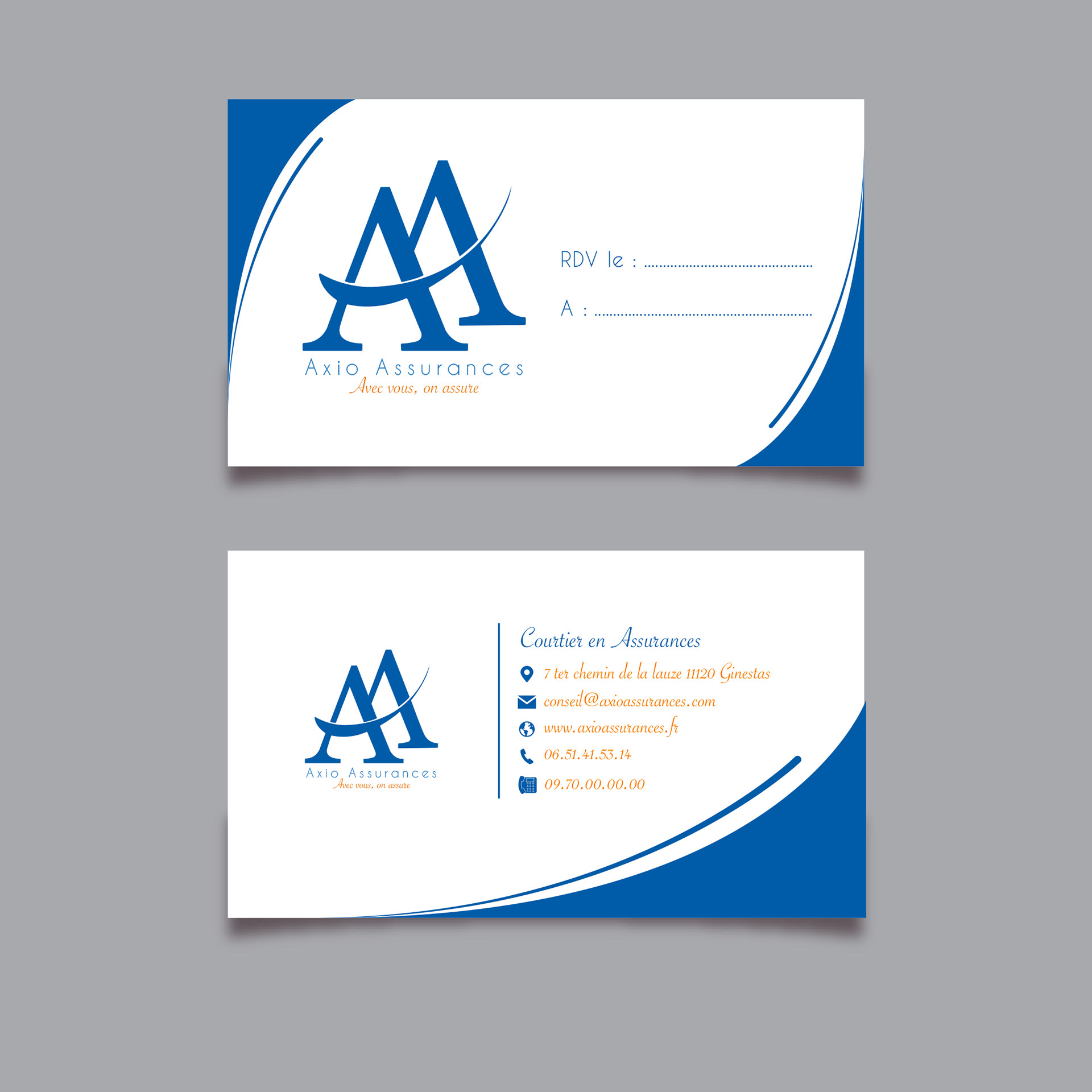 Variante carte de visite pour rdv