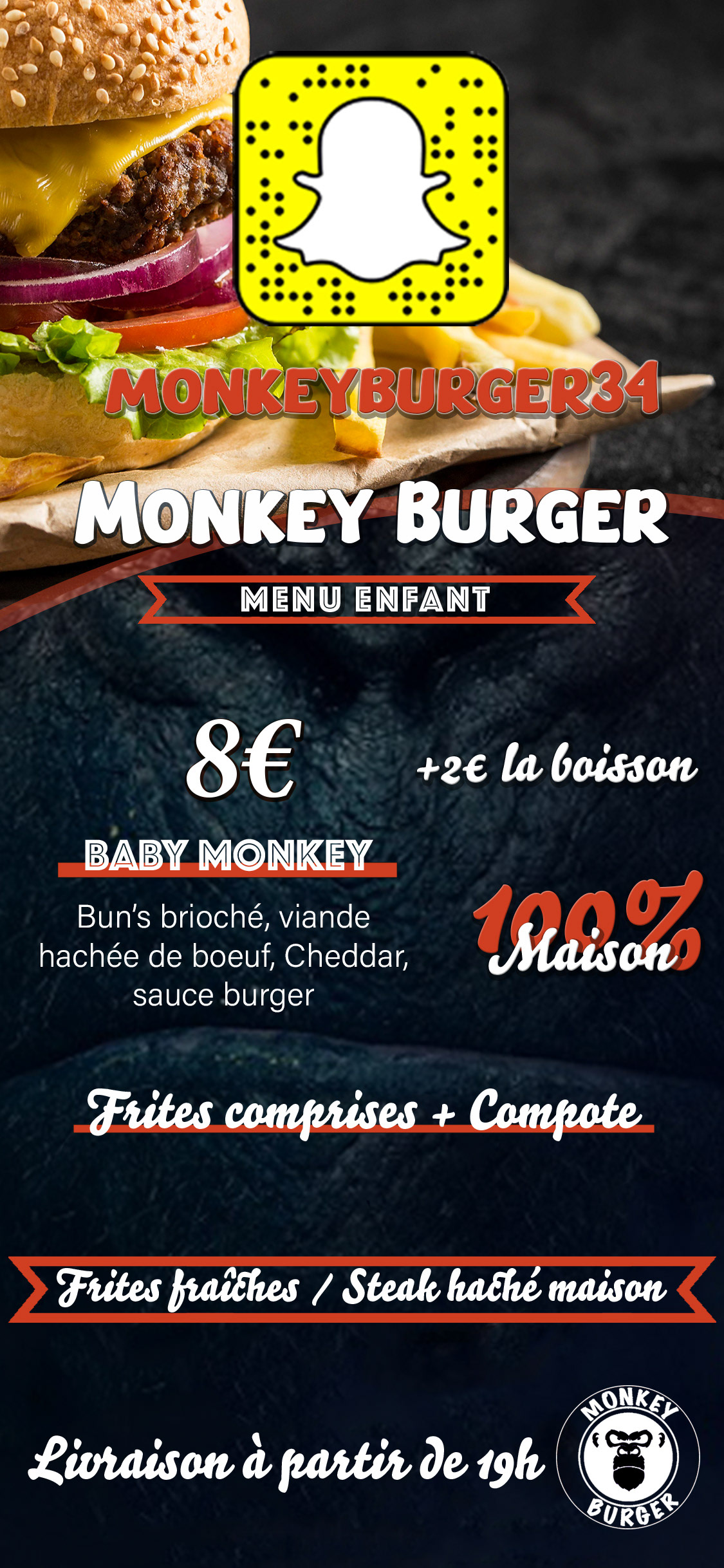 flyer snap menu enfant