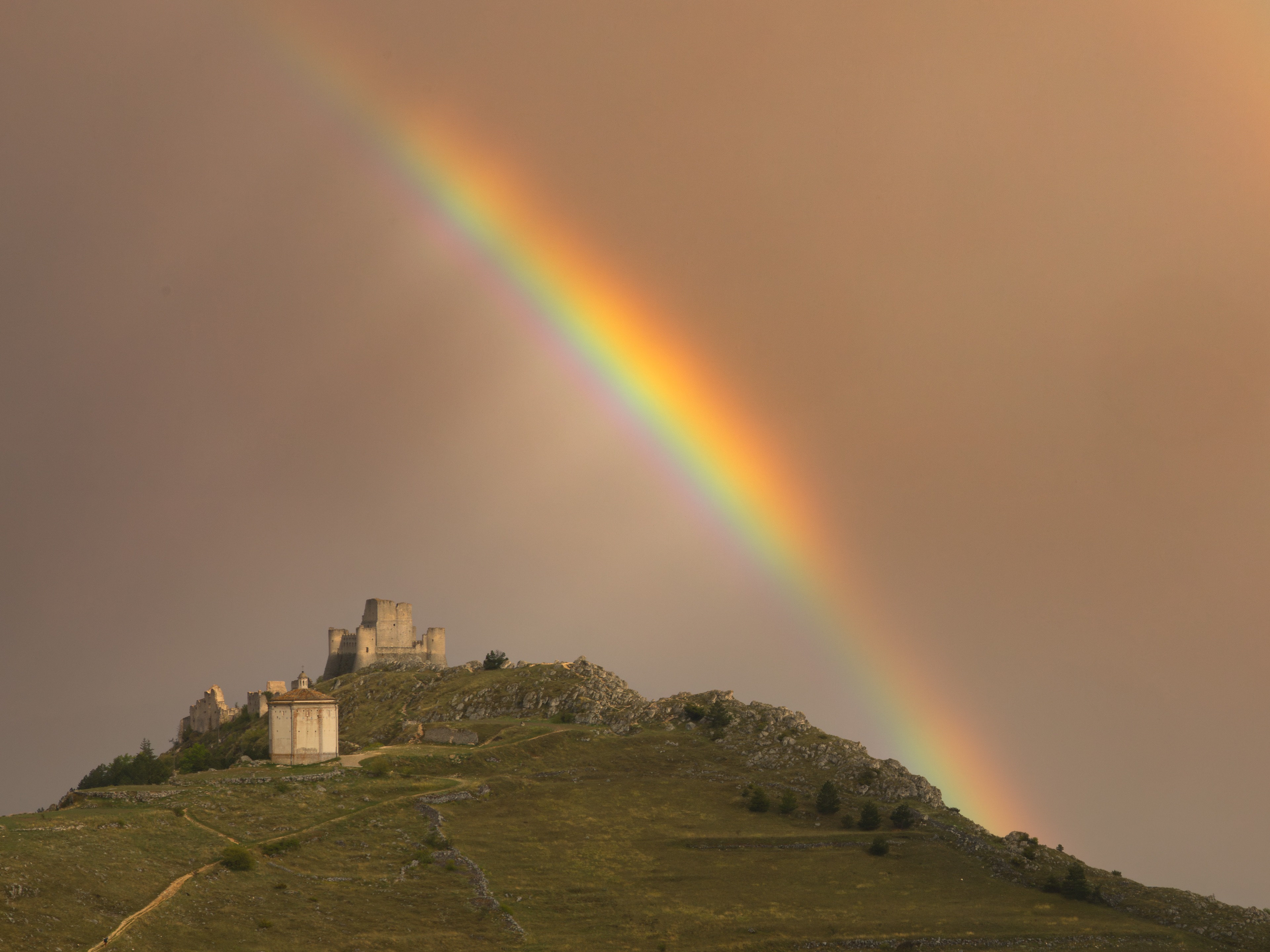 Rainbow Over Castle of Rocca Calascio