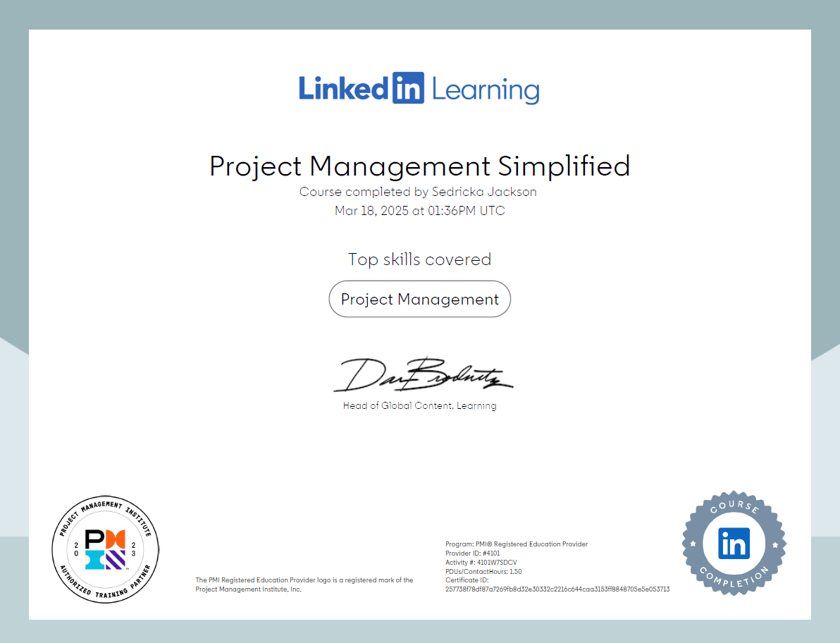Project Management Institute (PMI)® - Project Management Simplified Cert