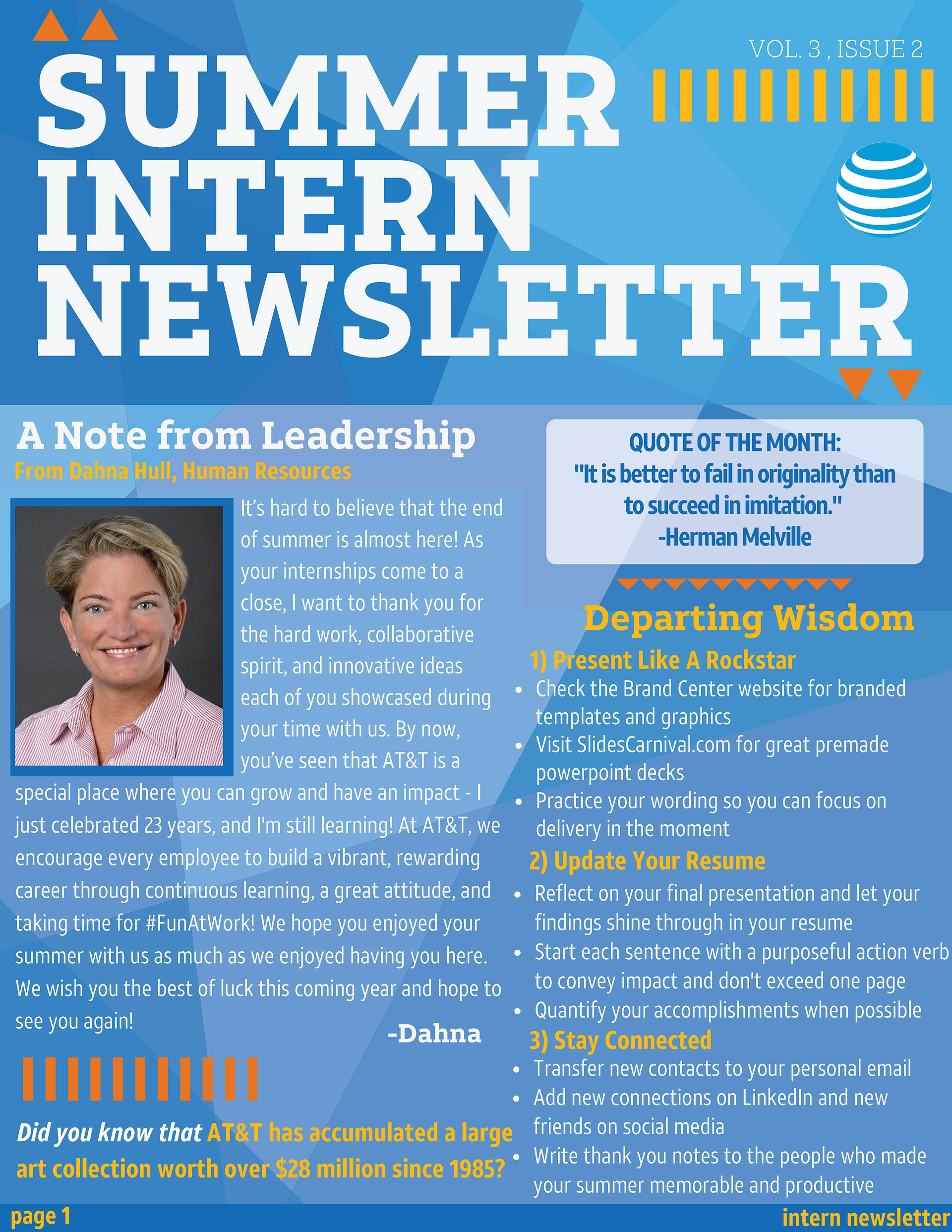 Second newsletter I created and delivered