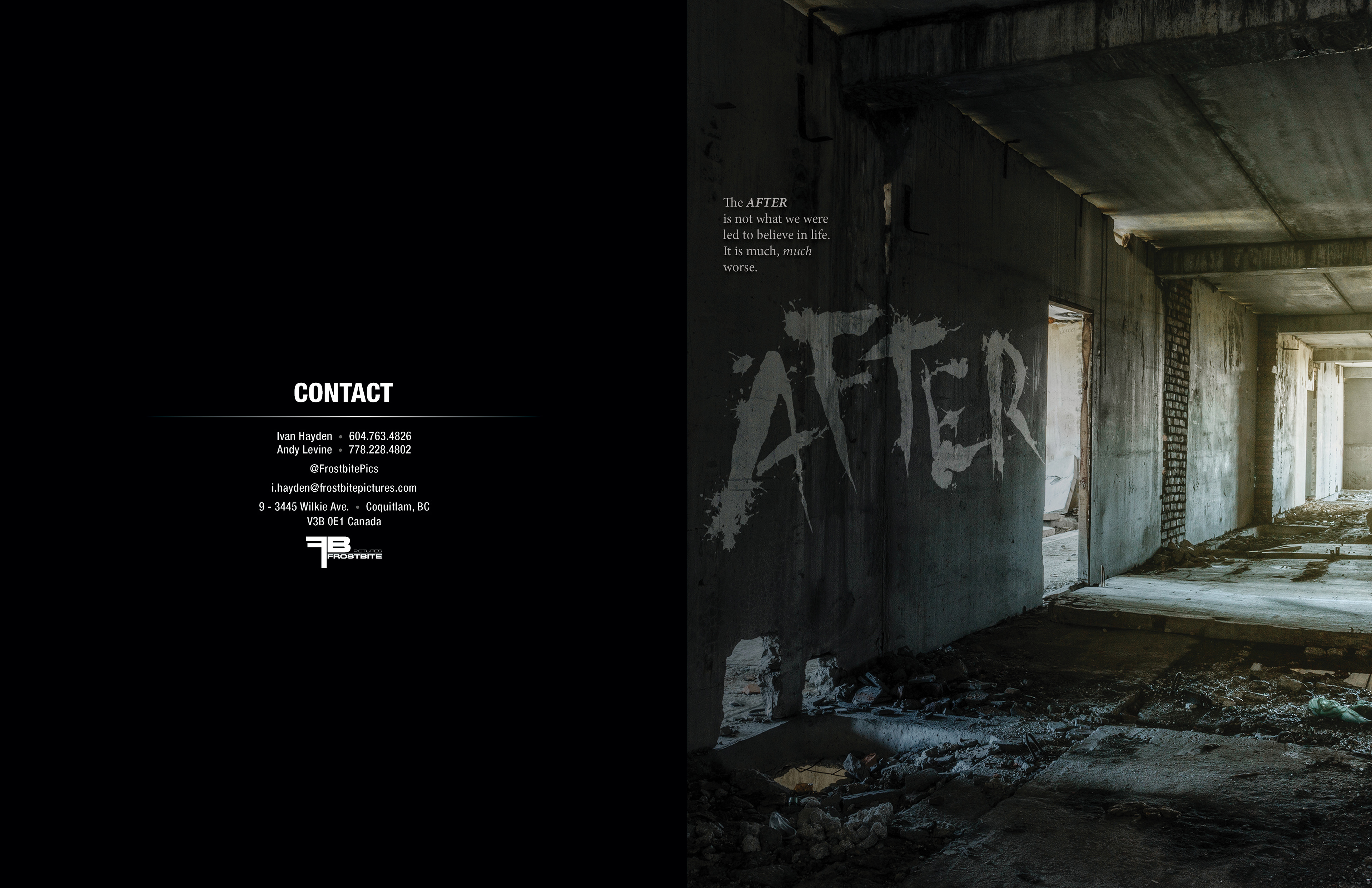 After: Cover/back cover spread for series pitch deck