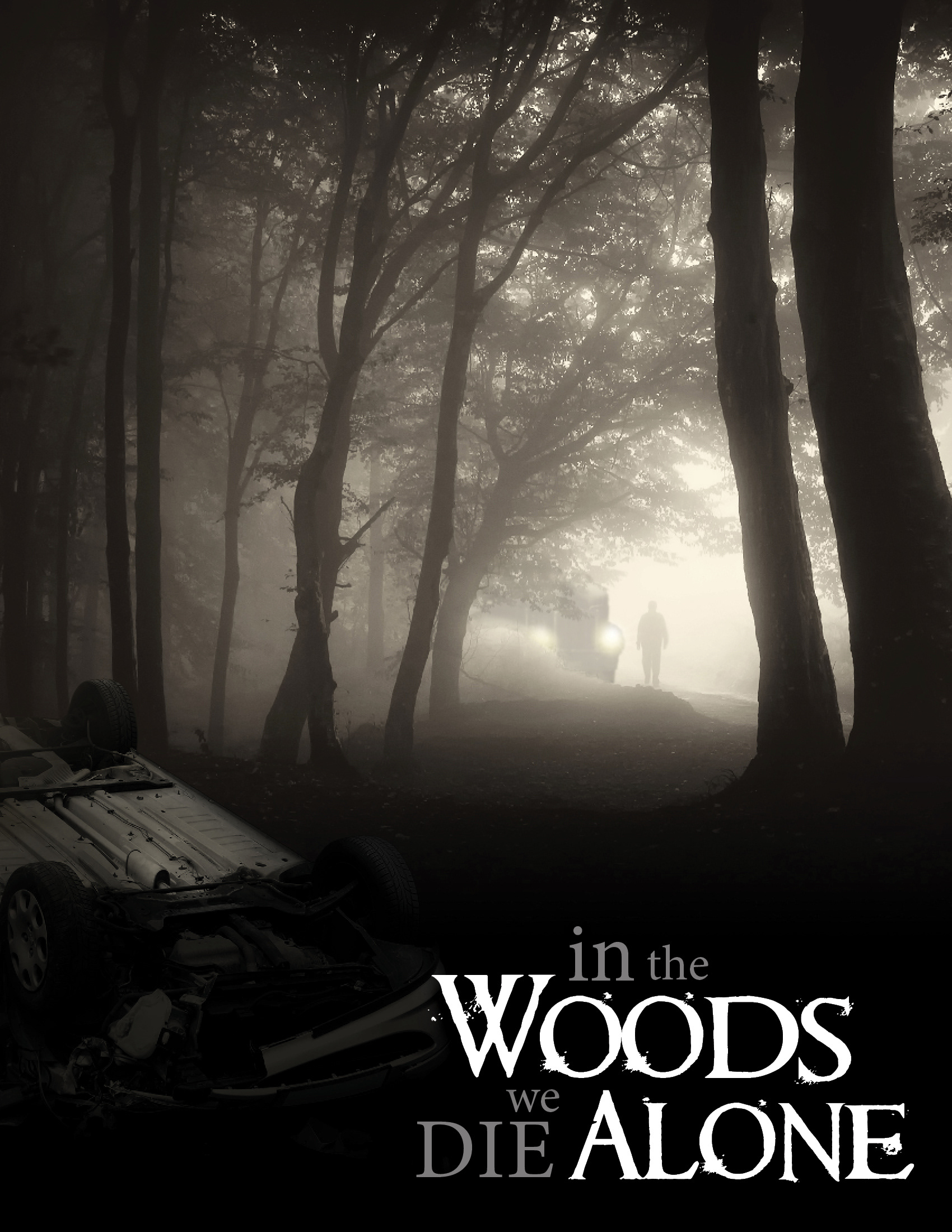 "In The Woods We Die Alone" One-page Cover art