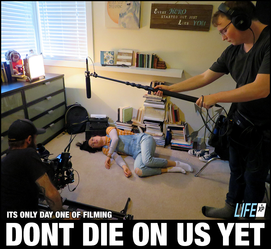 Social media meme for "Life XP" - Day 1 of production