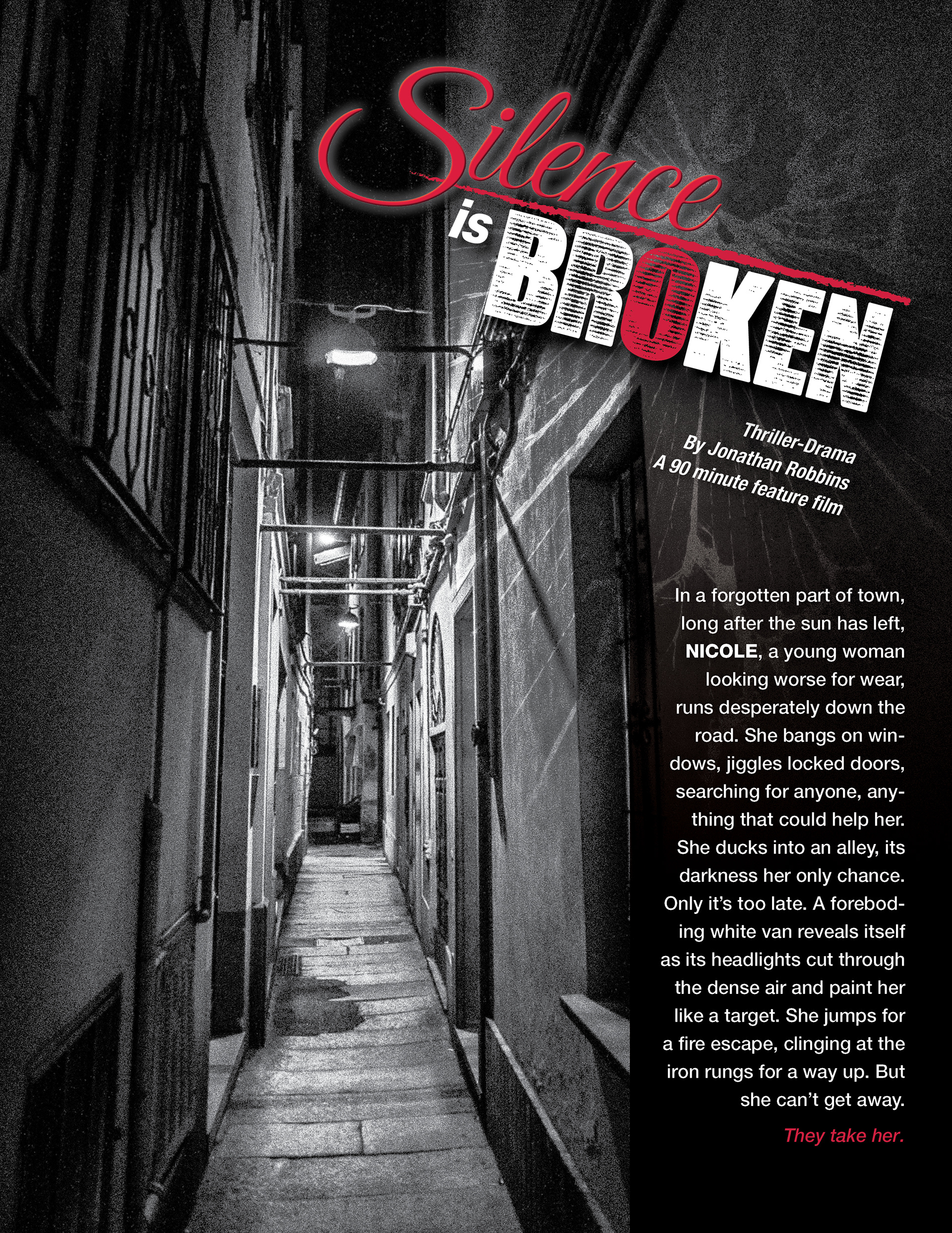 Silence Is Broken: cover art for the one-pager