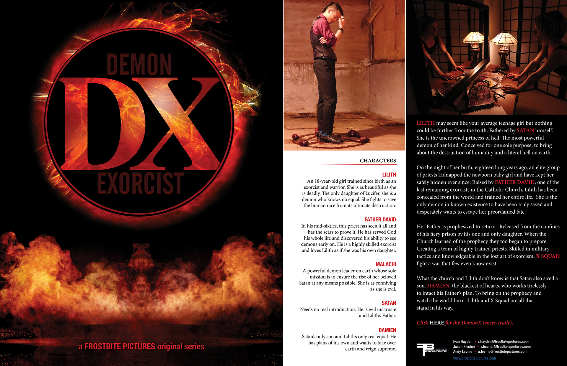#DemonX: Series Characters & Summary, full-page spread