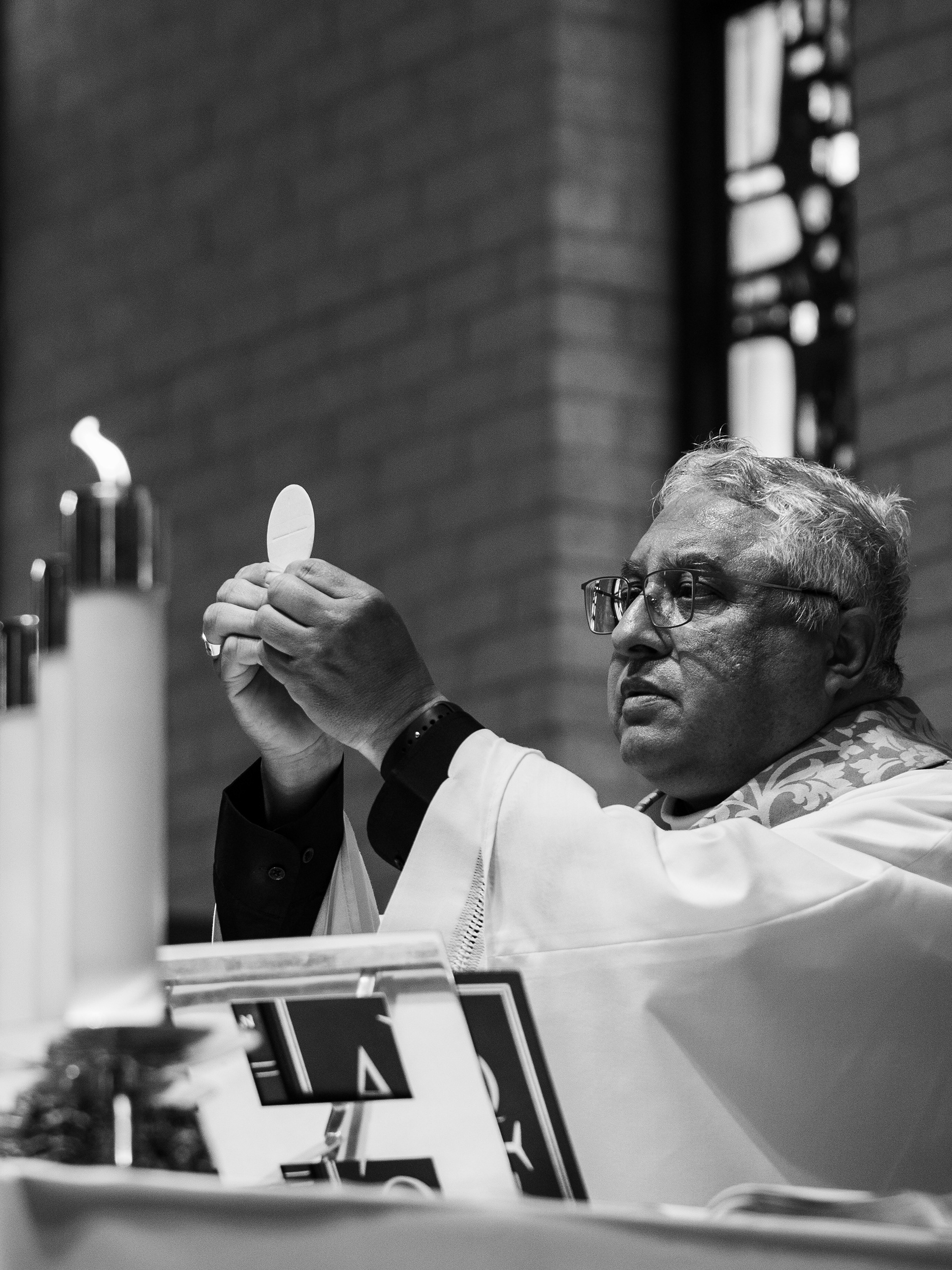 Bishop Daniel Garcia celebrates the Holy Mass for teen confirmations at Sacred Heart Catholic Church in La Grange, Texas.