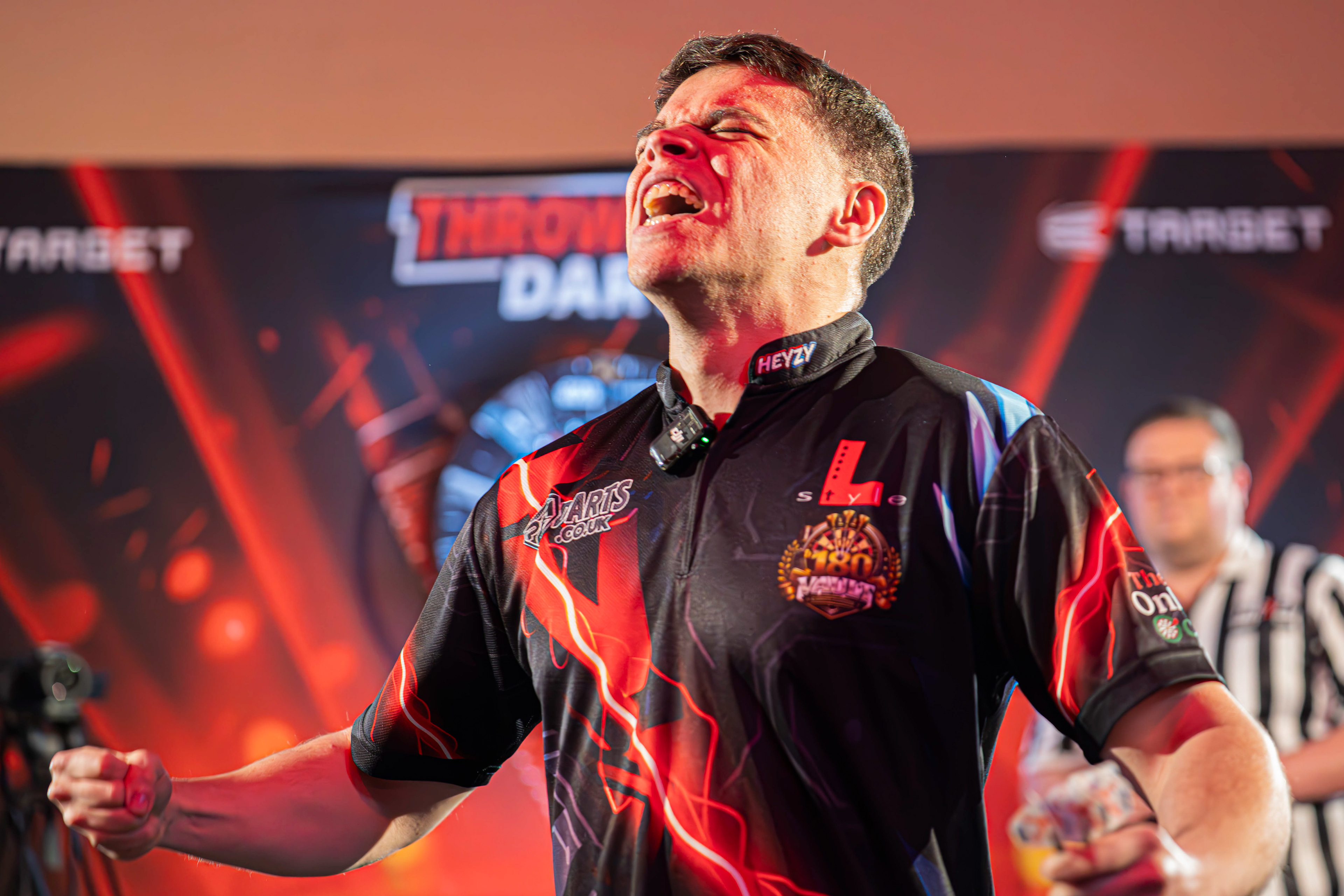 Tiktok star Heyzy Darts entering the stage before he plays Damon Heta at the Copthorne Hotel, Brierley Hill. 27/03/26