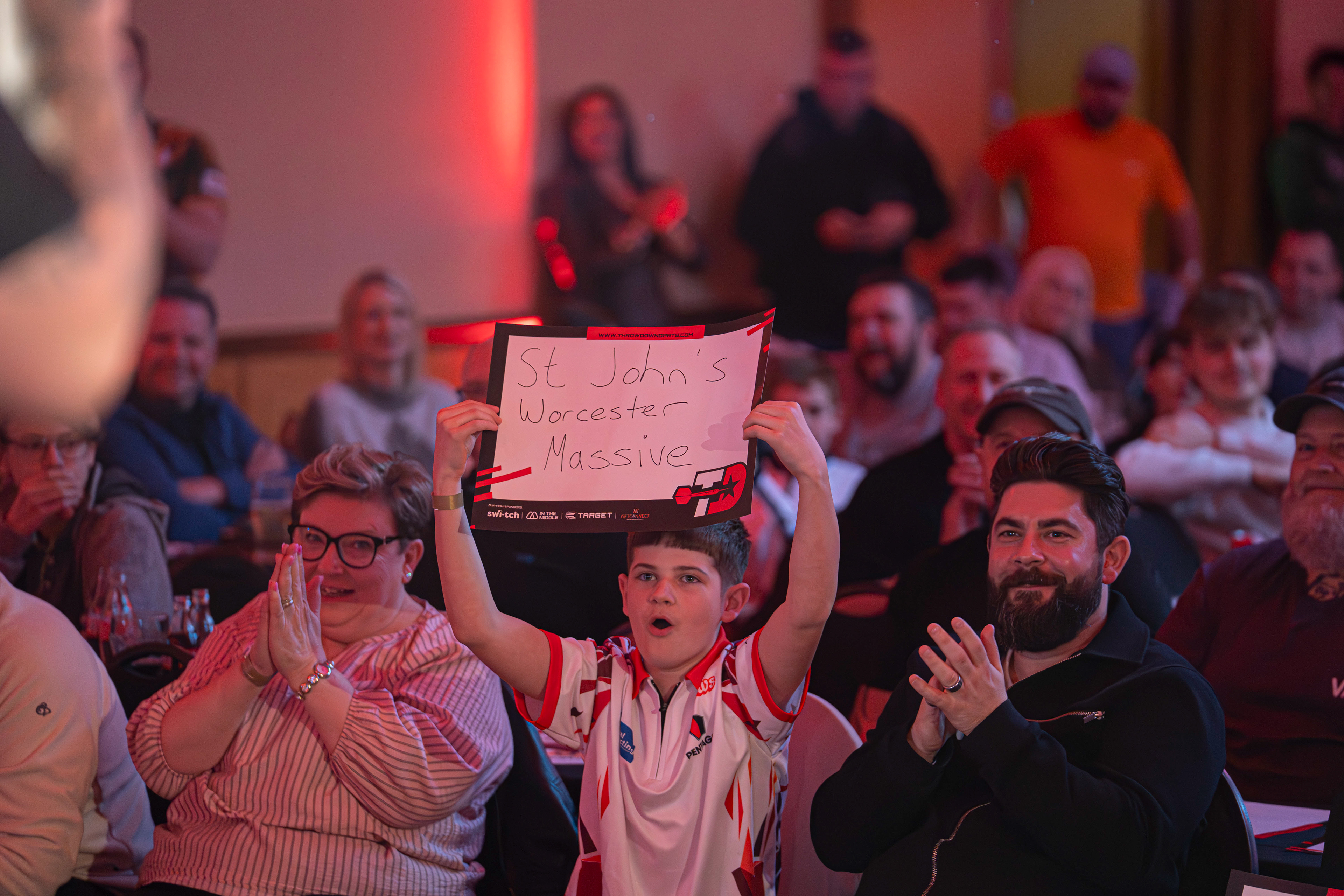 A young fan in the crowd holding up a for Big Lez to see at the Copthorne Hotel, Brierley Hill. 27/03/26