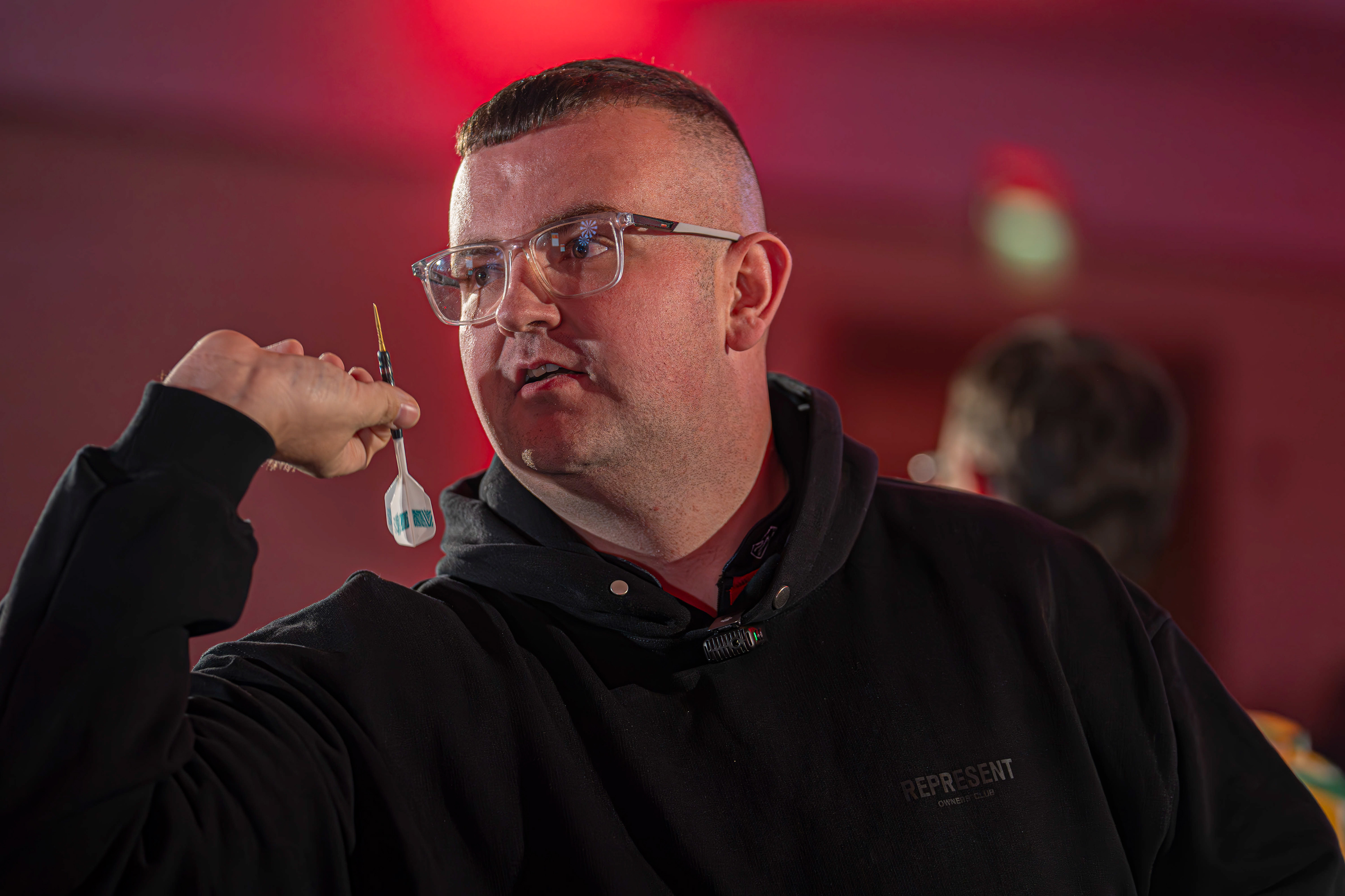 Tiktok star Charlie Murphy warming up for his game against Damon Heta at the Copthorne Hotel, Brierley Hill. 27/03/26