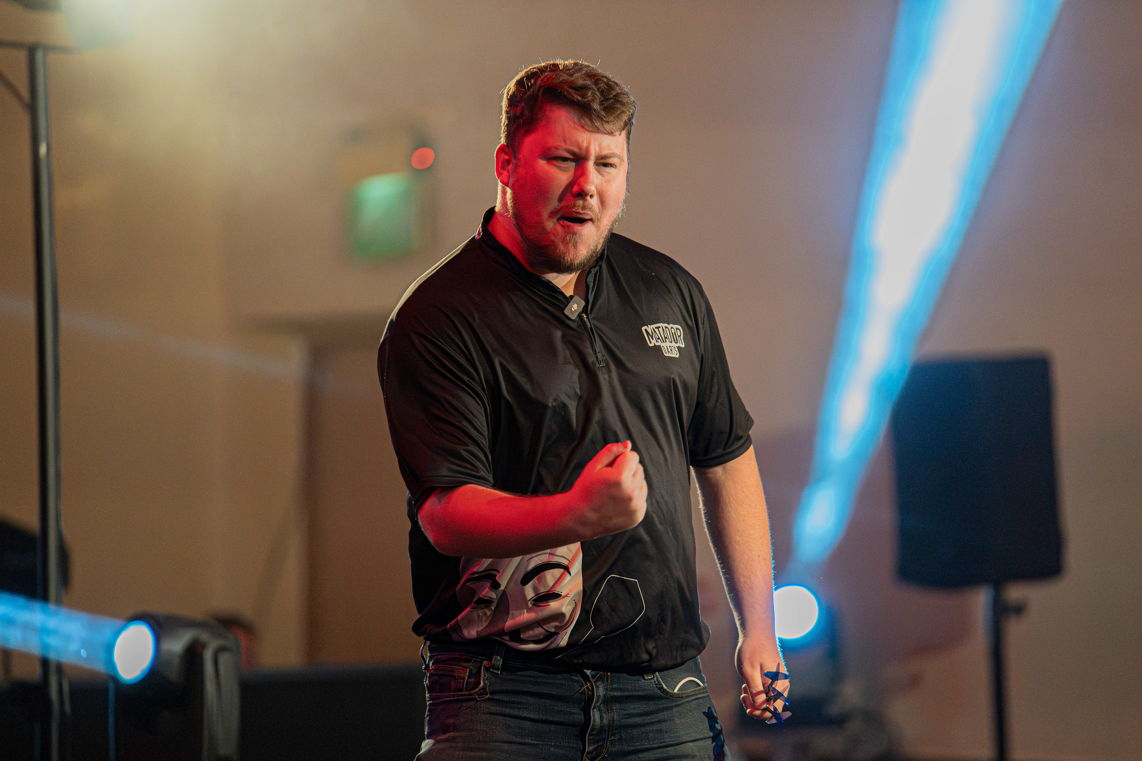 DartsAnonymous celebrates as he beats Damon Heta at the Copthorne Hotel, Brierley Hill. 27/03/26 