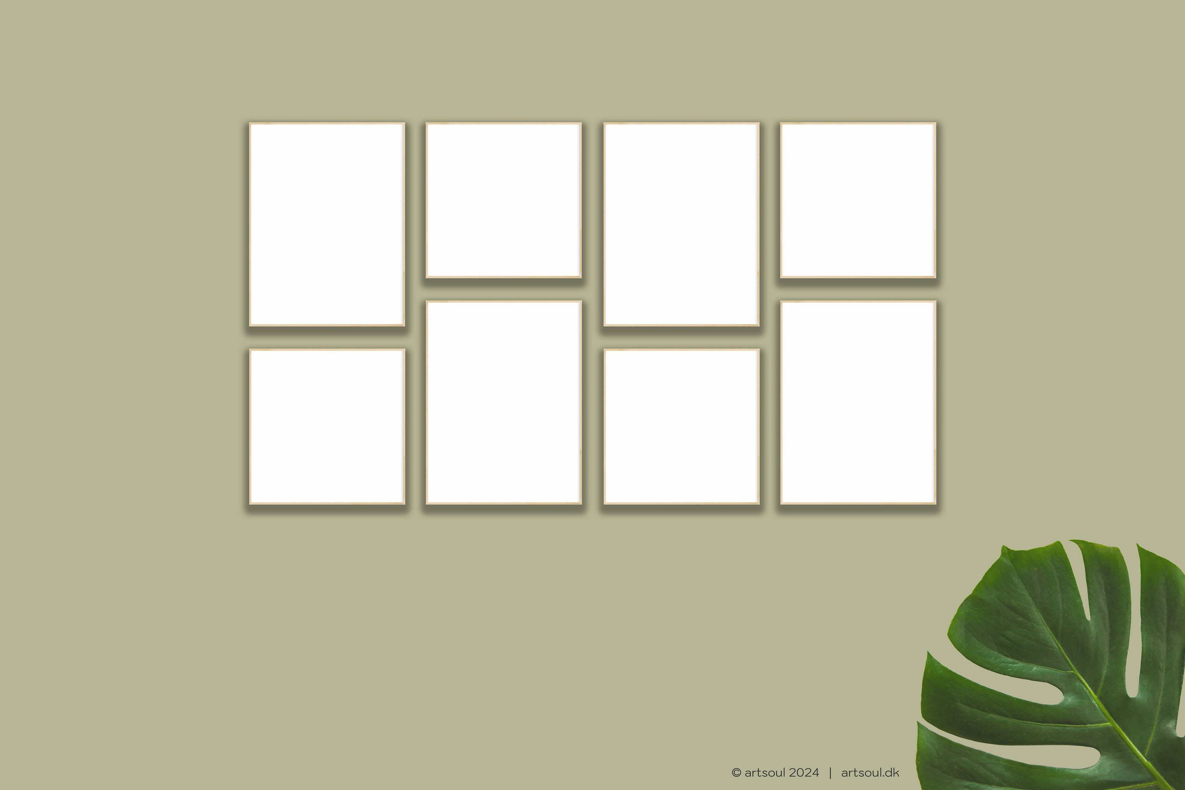 8 værker. Man kan skabe en Statement-væg med Ro. Eller dynamik. Fx.