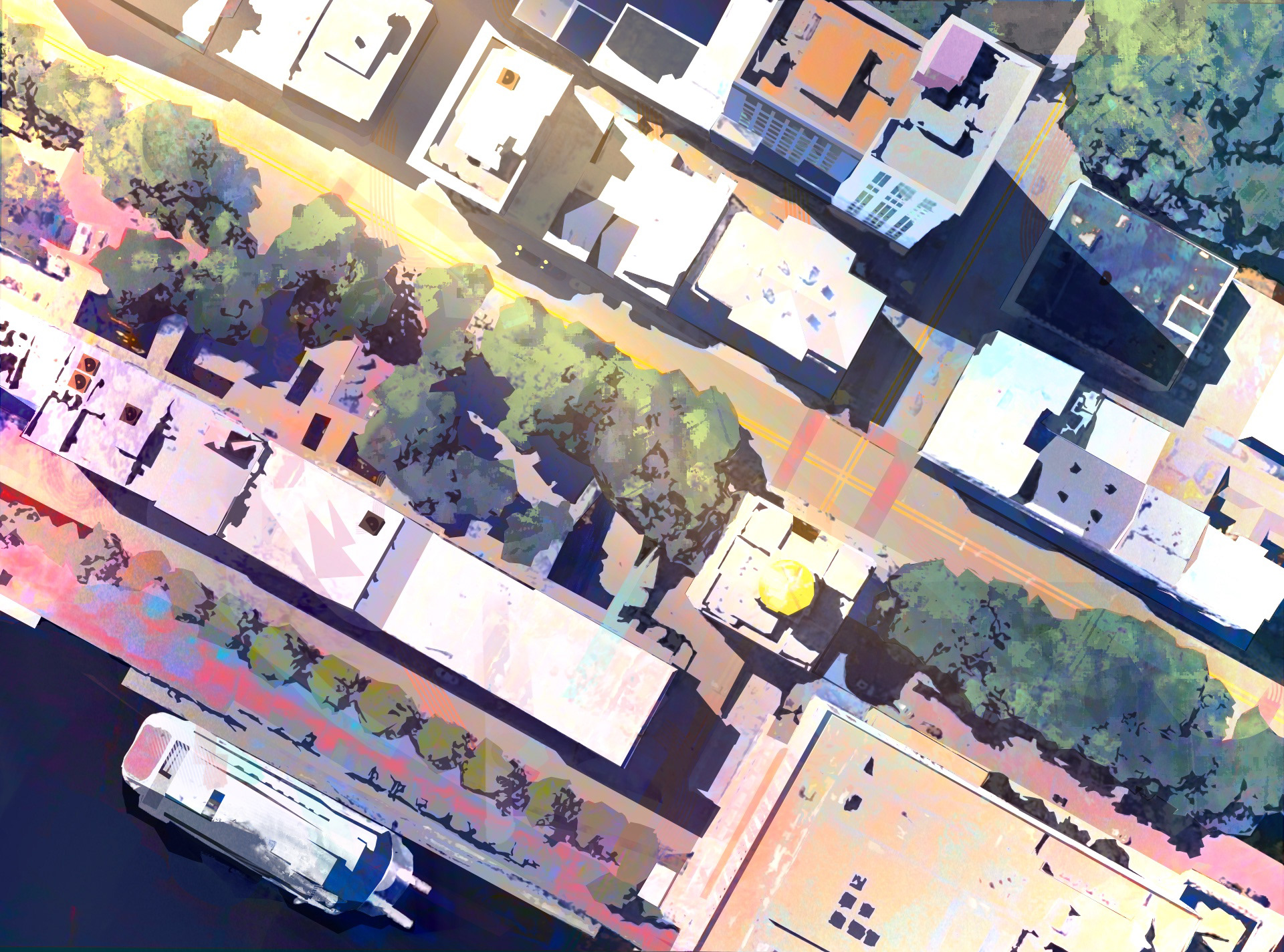 Overhead of Savannah - 2024 - For this piece, I was heavily inspired by Partick O'Keefe's and Henry Wong's environmental illustrations! I loved the amount of detail and texture in their pieces, and wanted to see if I could do the same thing in this piece! Overall, I am really proud with how this turned out.