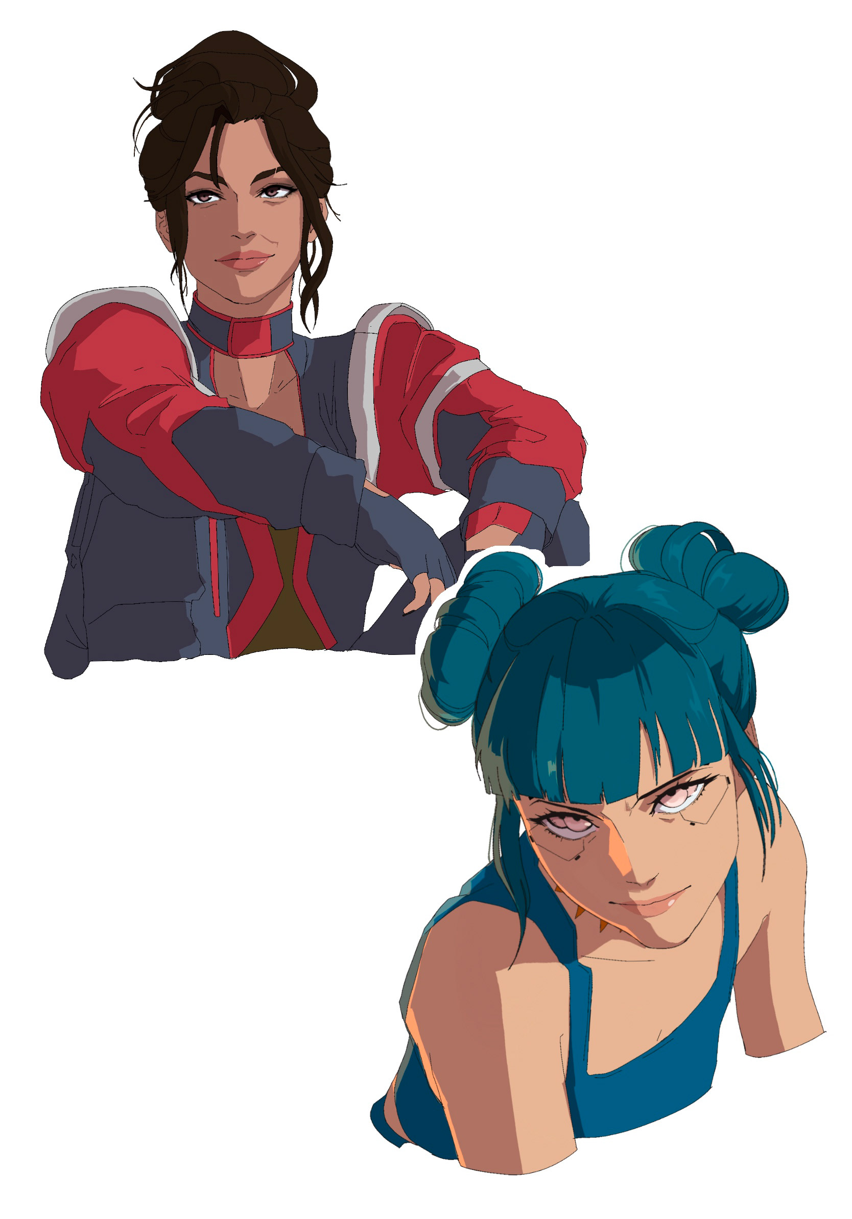 Cyberpunk characters in show-style - 2023 - This was another personal project of mine. I took my favorite characters from the video game, Cyberpunk 2077. I noticed that they never appeared in the ongoing show that was adapted from the game, so I took it upon myself to draw what I think they would look like in the show.