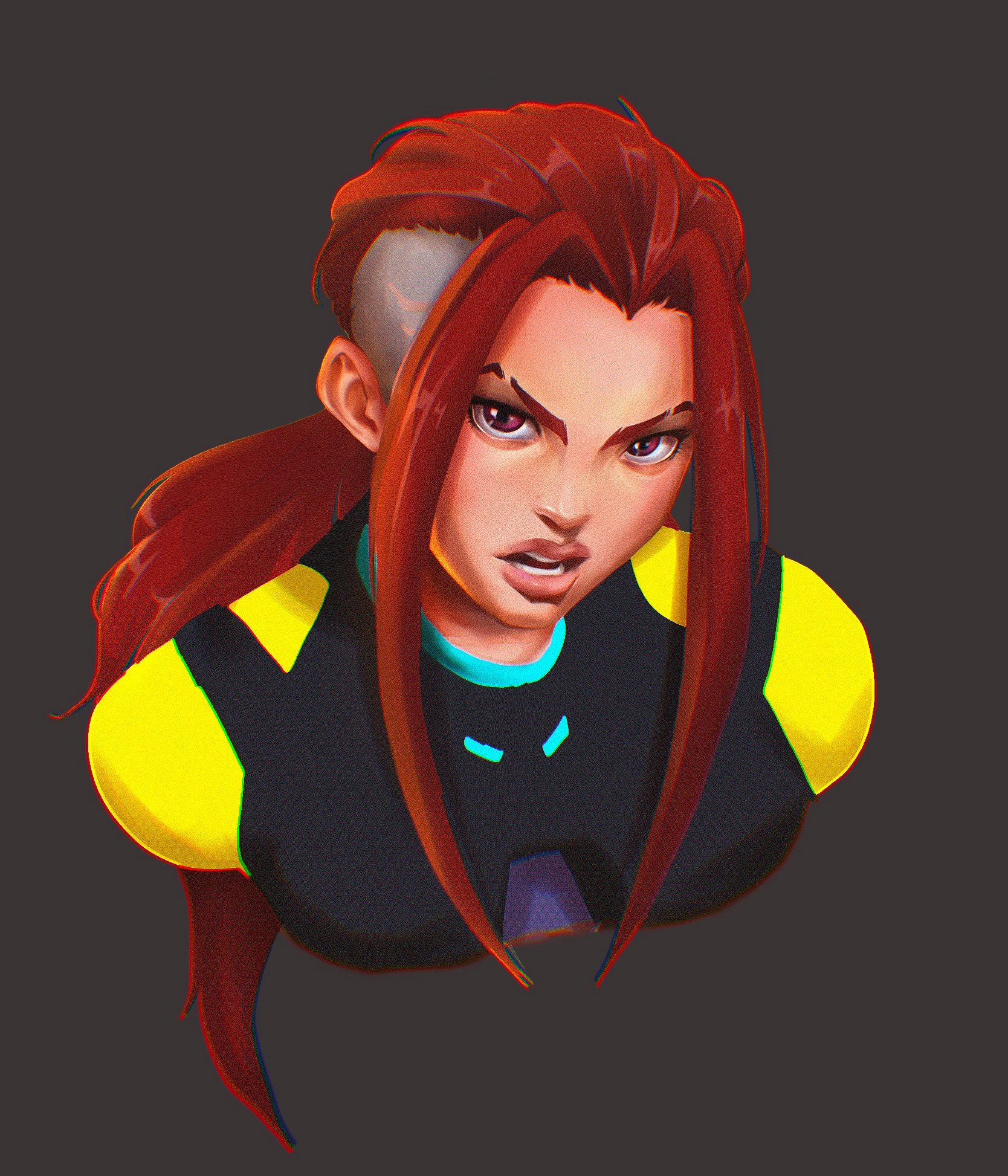 Original Character - 2024 -This was my second rendered art of a character. My primary focus was the face, which is why her bust has significantly less detail; however, when I go back to work on this piece, my main goal is to finish the bust and add more detail to it! 