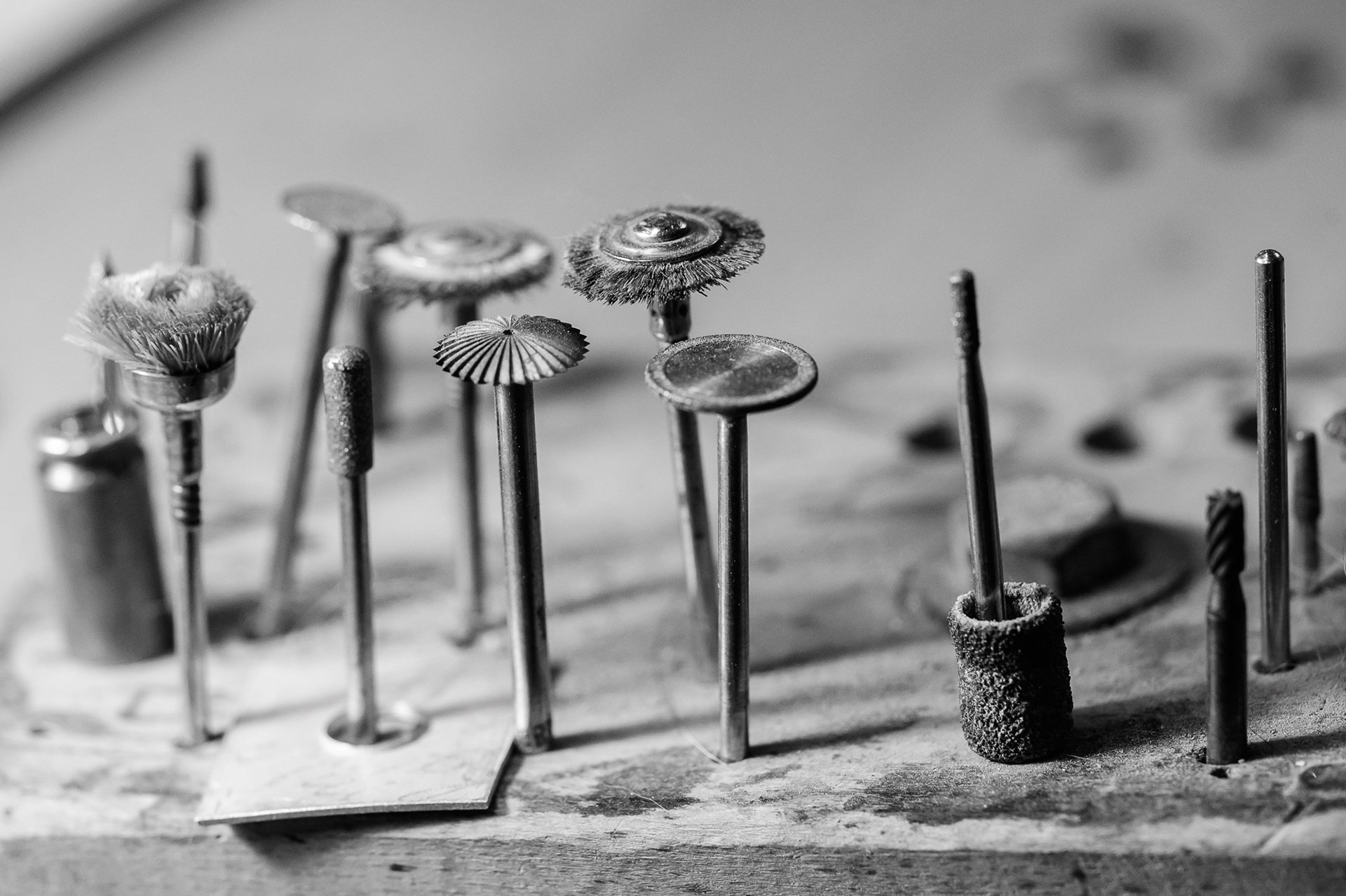 Miniature routers are part of Getz's toolkit