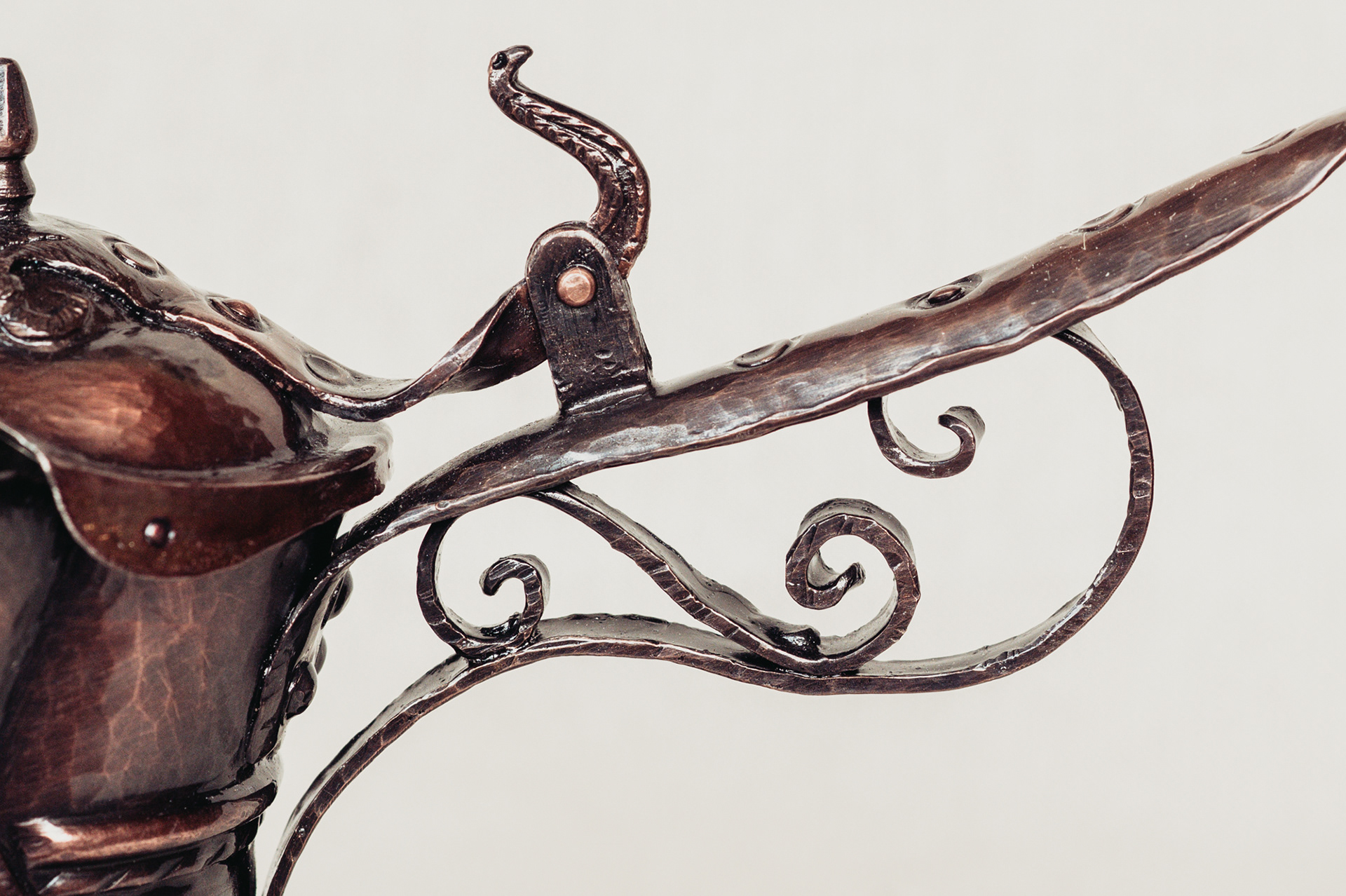 Detail of jug handle with lid