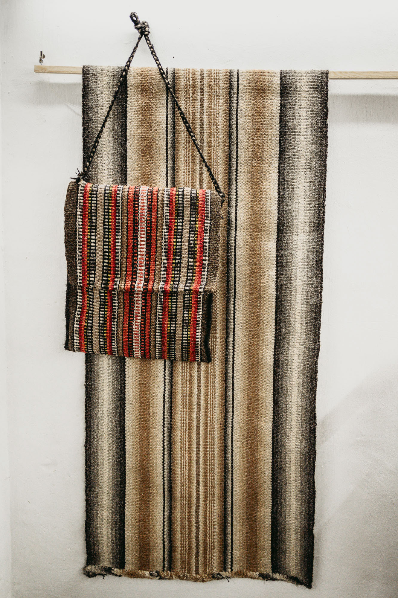 Artisan articles from goat hair by Hristo Marinov – a rug and a bag