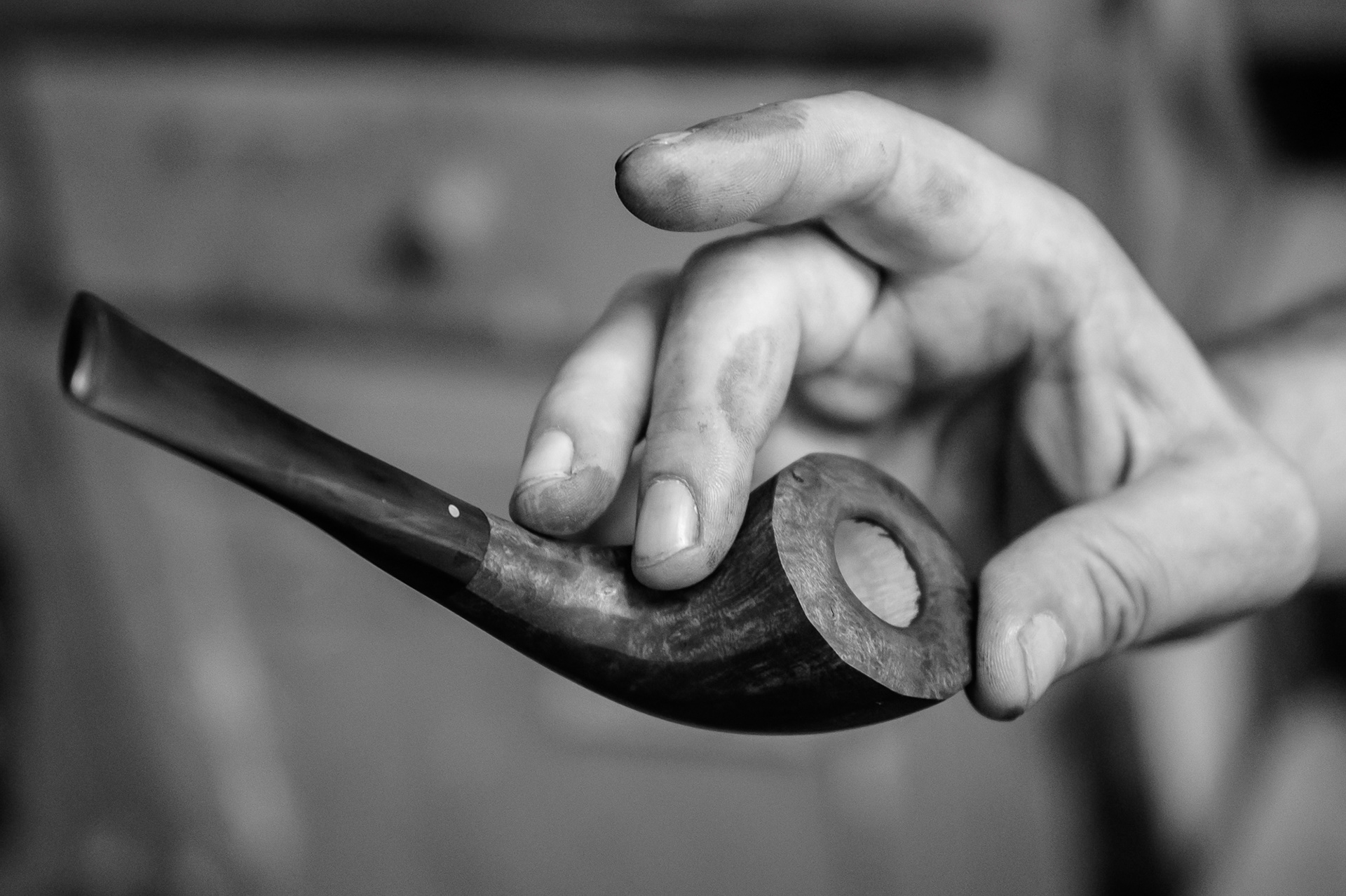 A multi-wall pipe with a horn-like curve in the process of intermediate pickling. The purpose of this stage of production is to enhance the contrast of the pattern of the wood itself.
