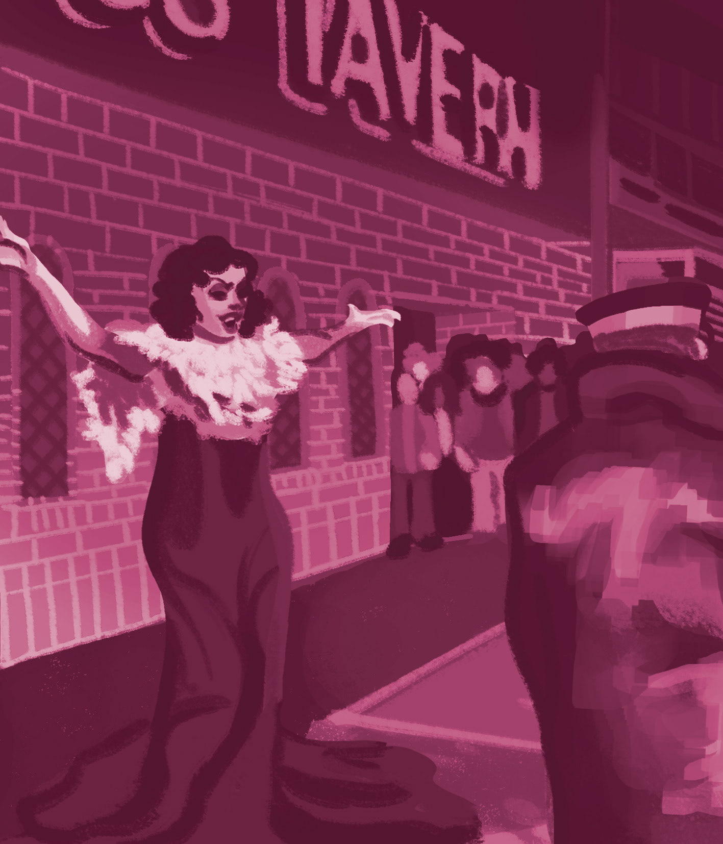 First time a police presence protects gay spectators and drag queens from harassment