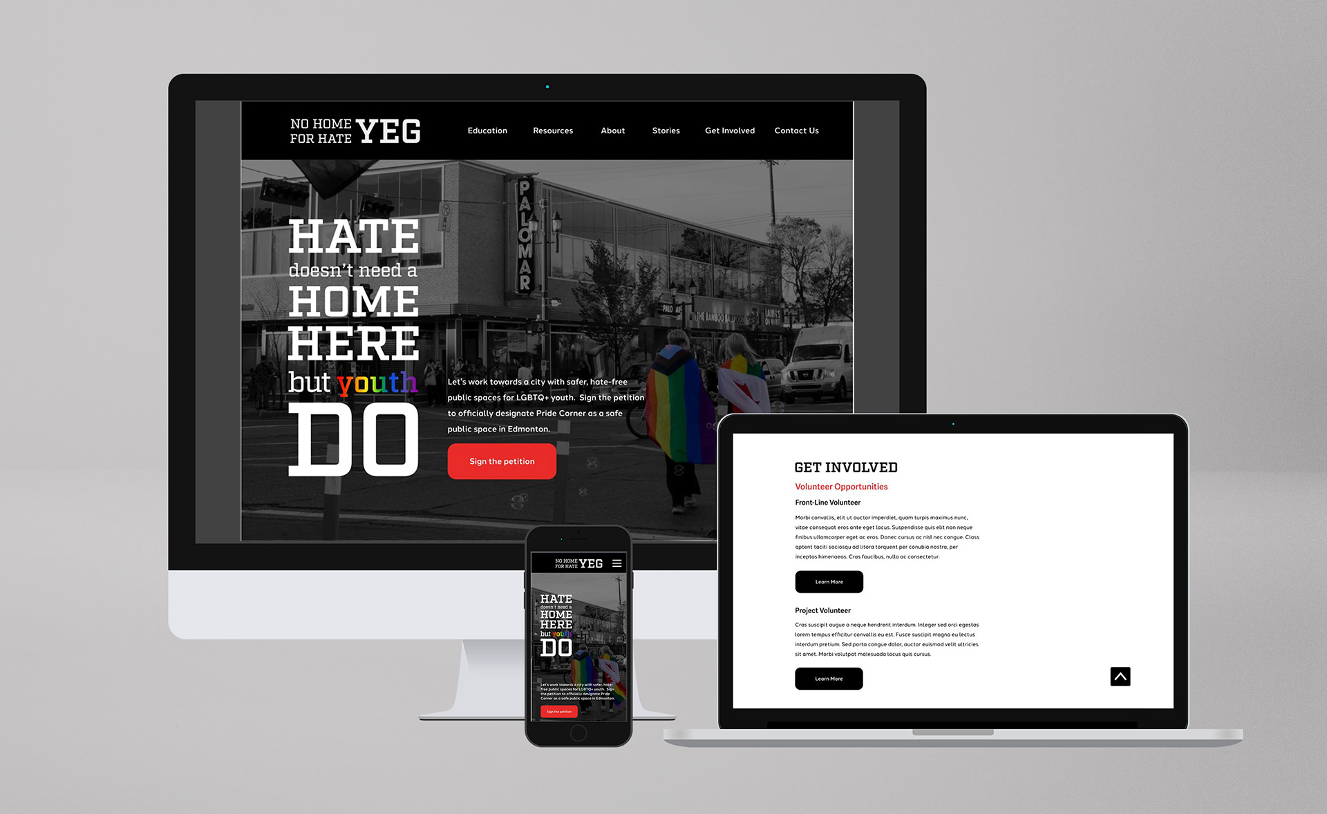 Campaign website on desktop/laptop/phone