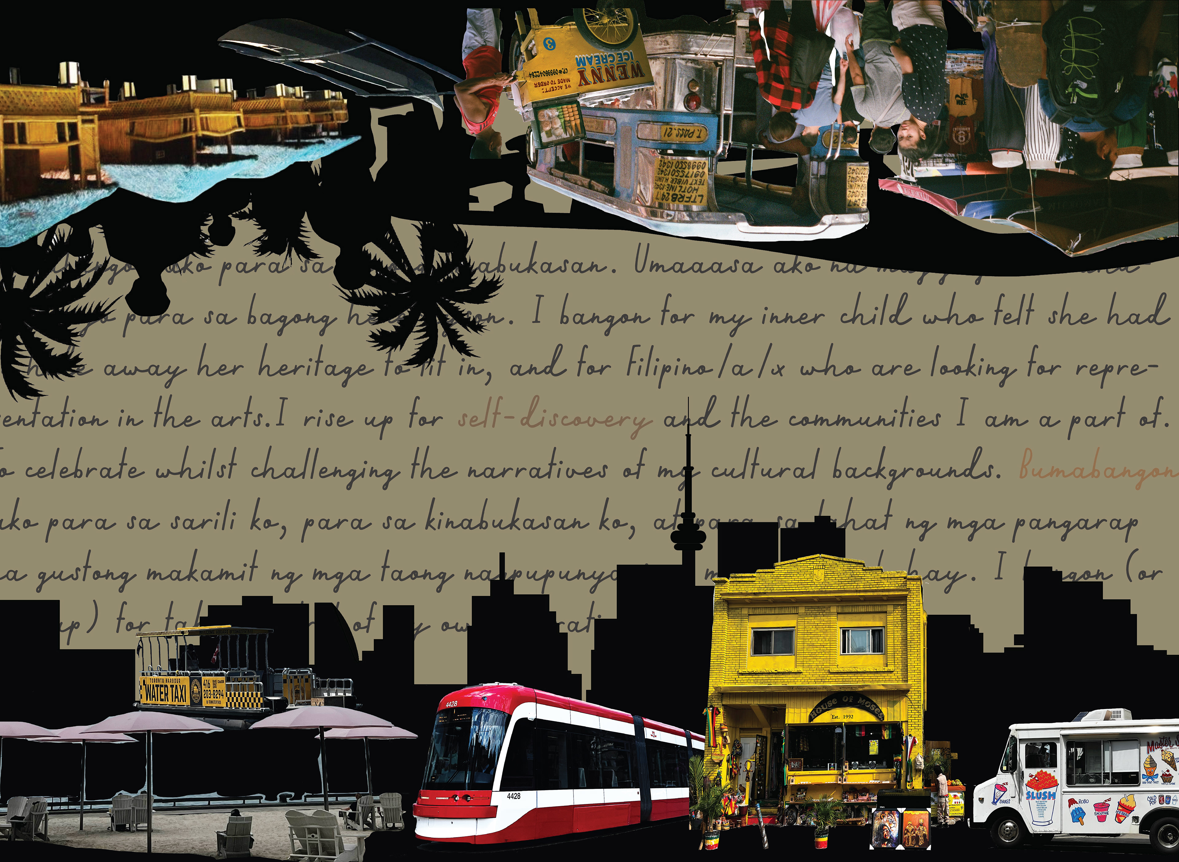 layout of photos in coloured version under written responses for "what do you rise up for?"