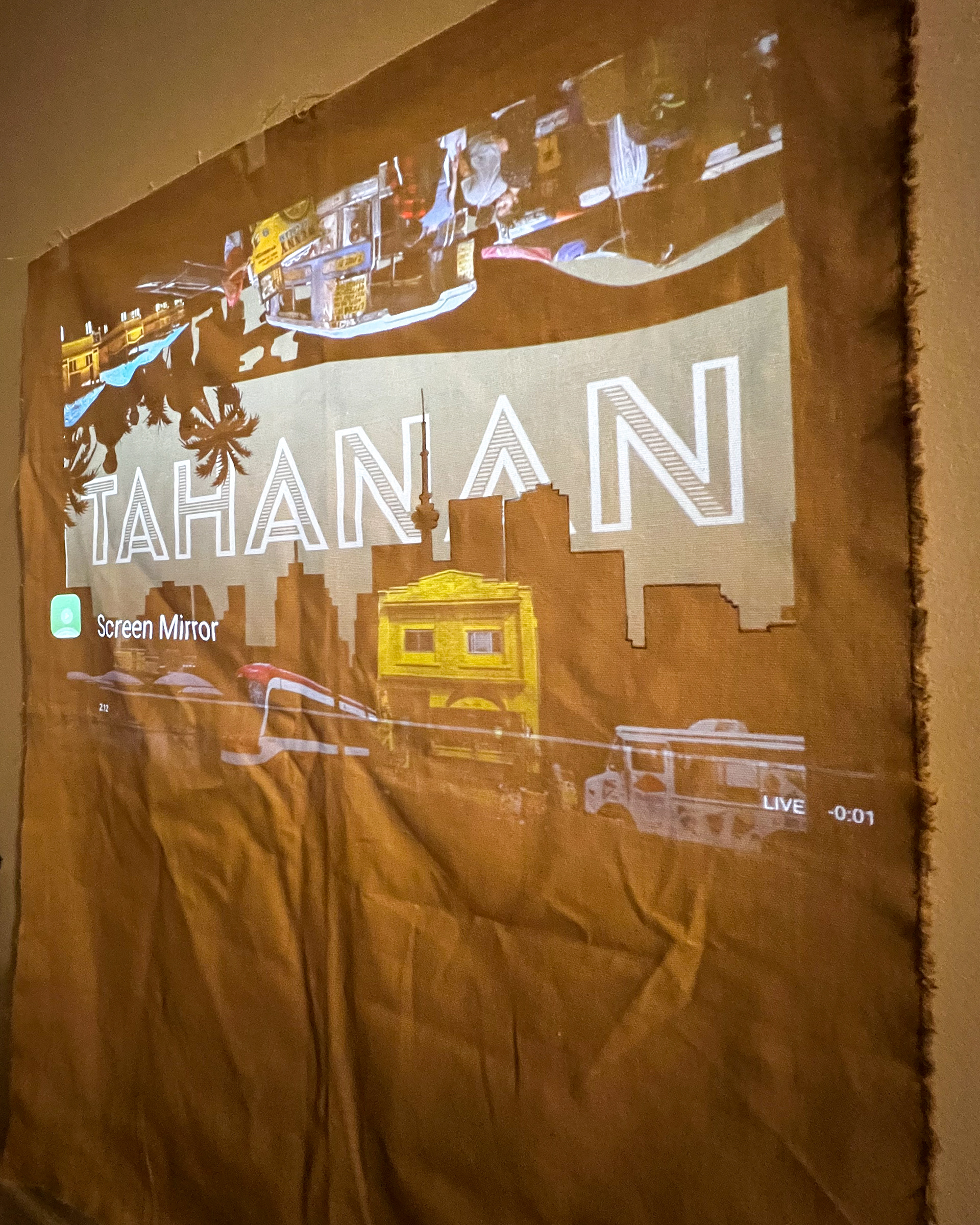 1. Used a projector to trace what needs to be embroidered.