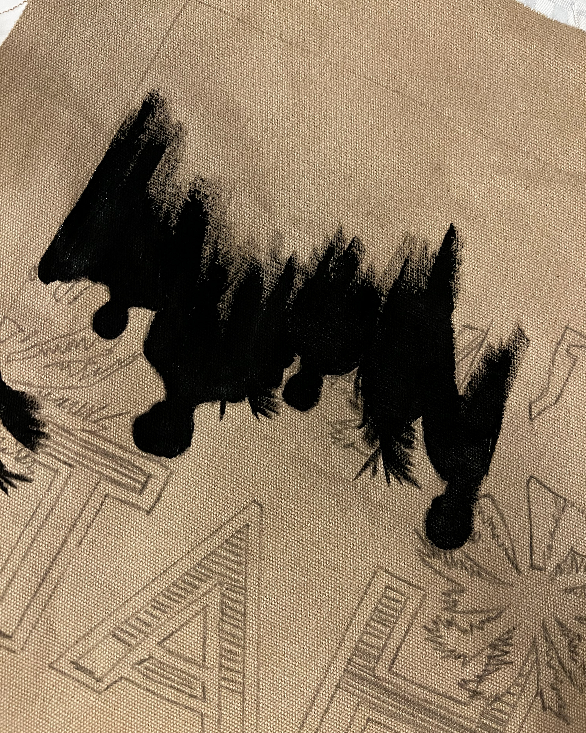 2. Instead of screen printing the details, I hand-painted it.