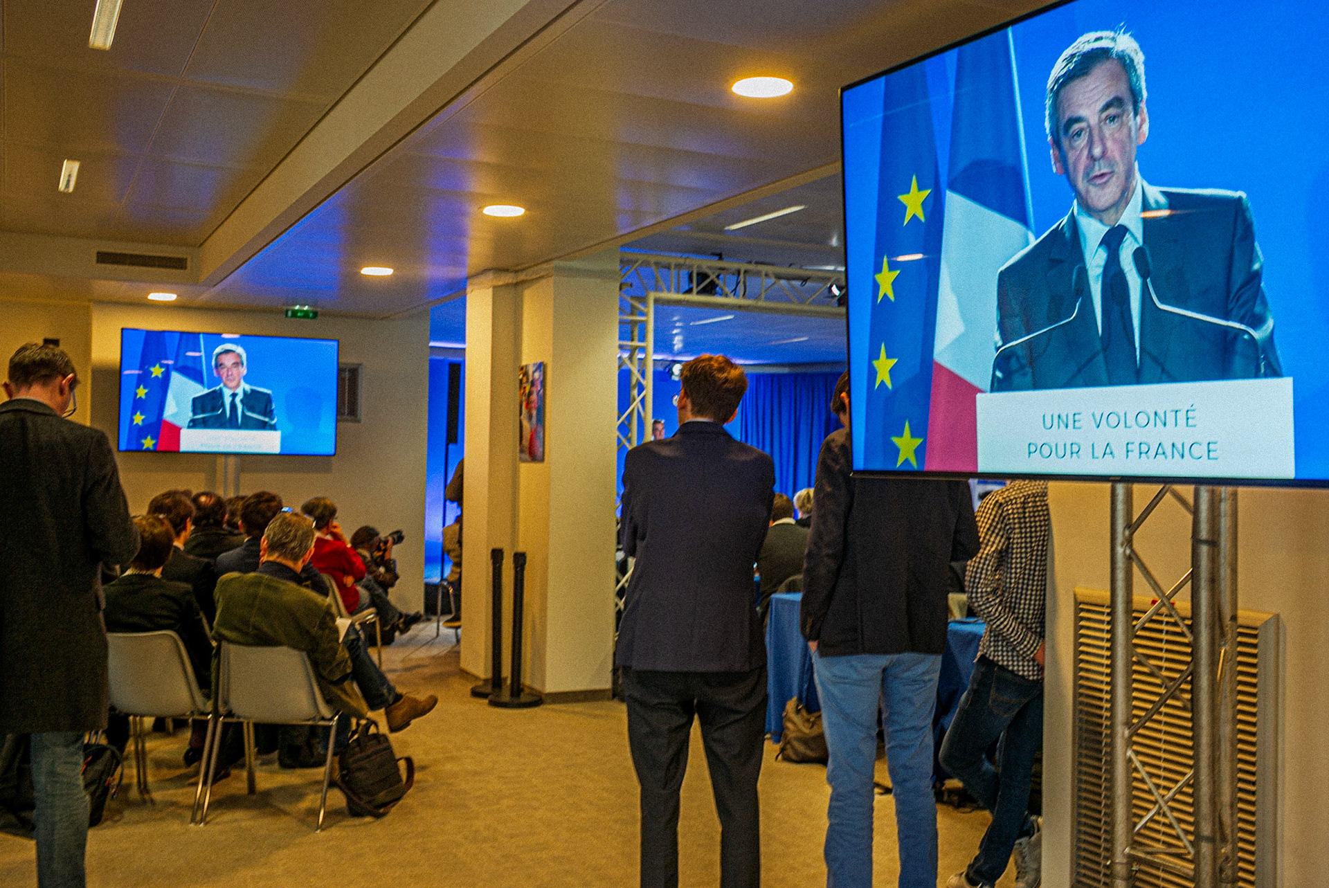 Au QG de François Fillon pendant les élections présidentielles.