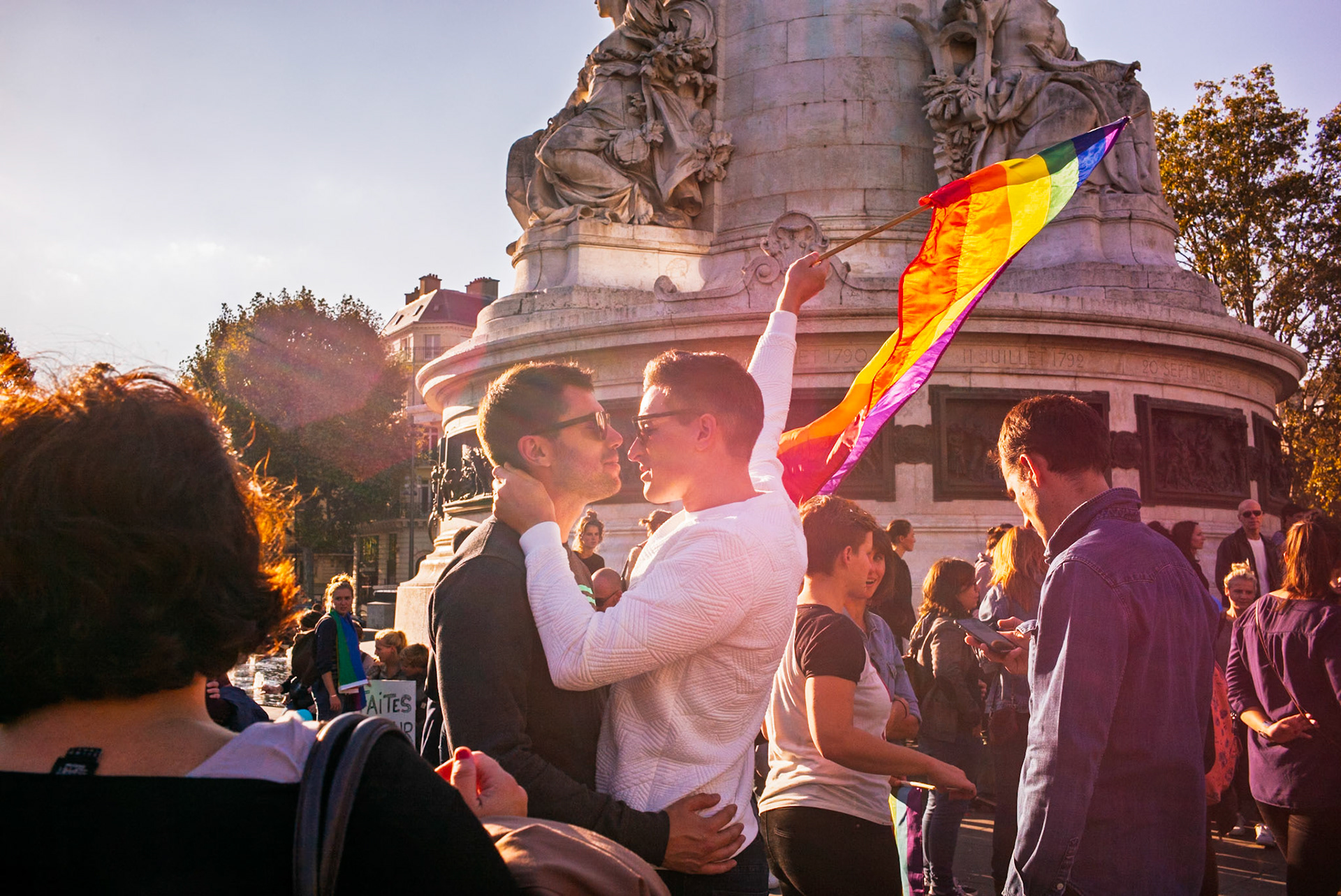 Contre manifestation LGBT à République : pour le mariage pour tous. - Image signalée sur PixTrakk en janvier 2025.