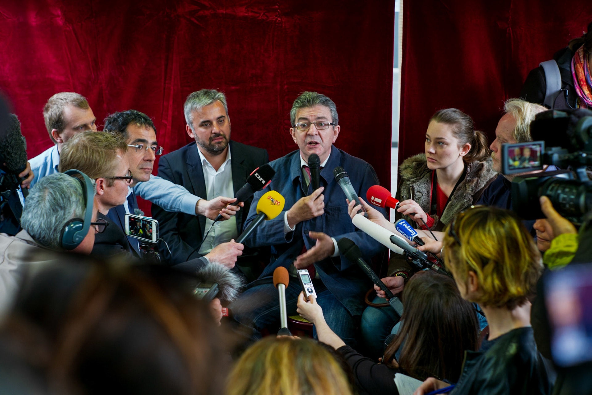 Le canditat Mélanchon pendant sa campagne pour les présidentielles de mai 2017.