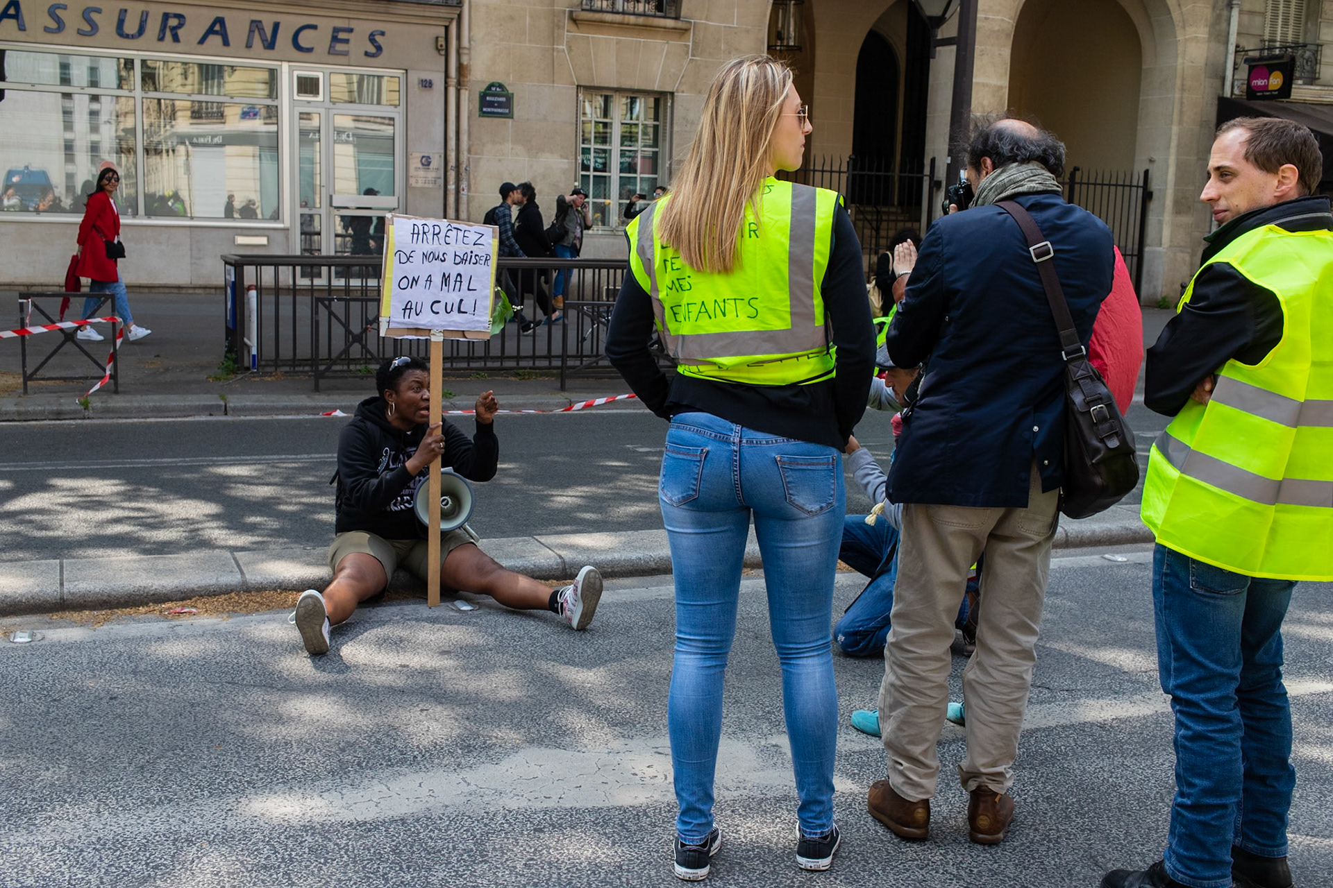 Demonstration in Paris for the first of May.Manifestation à Paris pour la fête du travail du 1er mai.