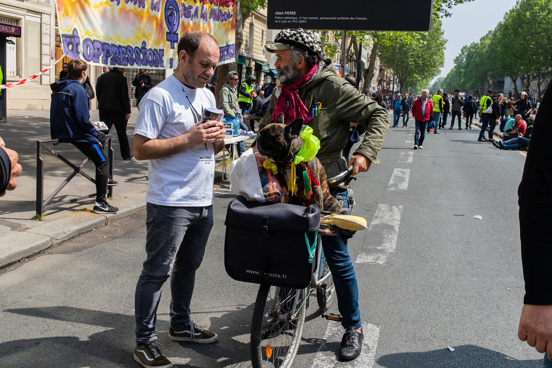 Demonstration in Paris for the first of May.Manifestation à Paris pour la fête du travail du 1er mai.