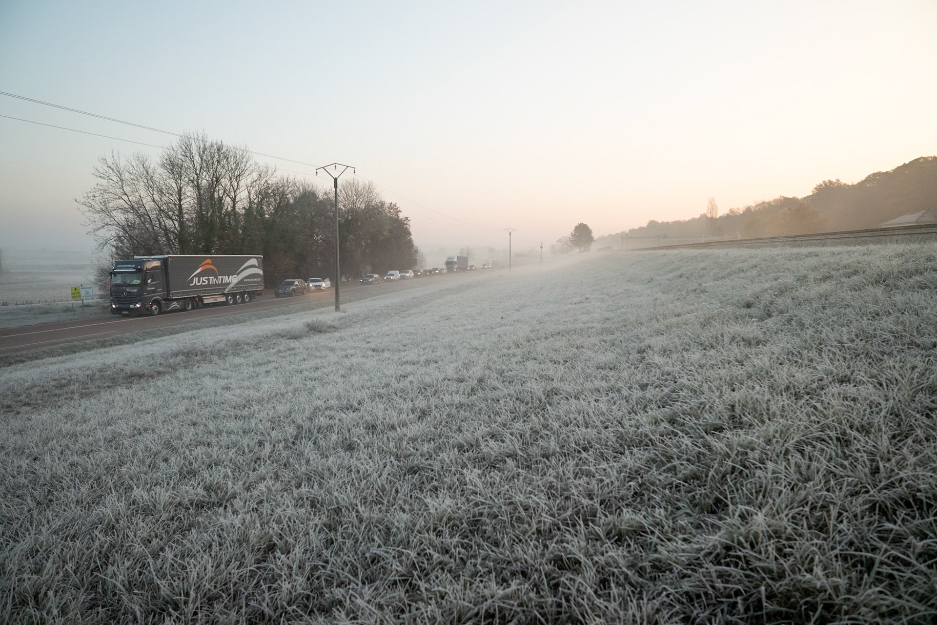 Les champs vers Montier-en-Der, tôt le matin, le 1er jours des gilets jaunes (acte 1).