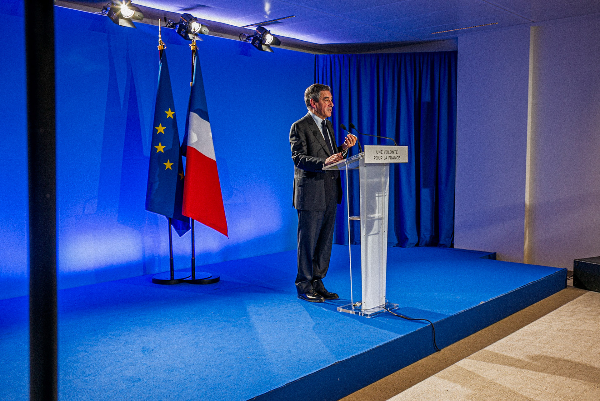 Au QG de François Fillon pendant les élections présidentielles de 2017.