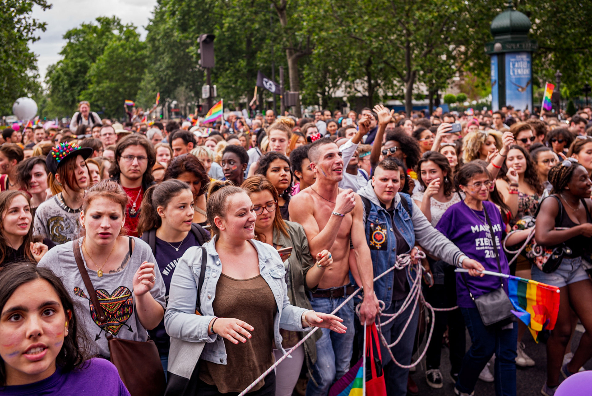 La Gay Pride (marche des fiertés) de 2016, à Paris.
