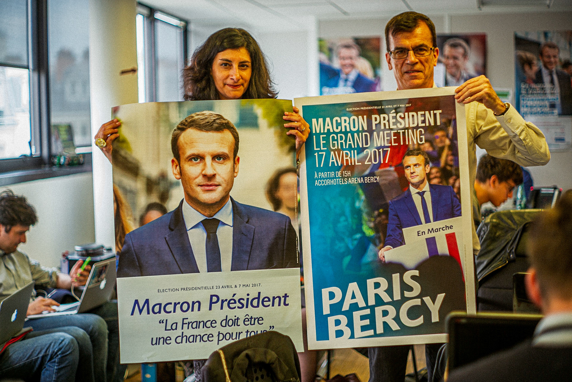 Les « helpers » du QG d’ Emmanuel Macron pendant la campagne électorale de 2017.