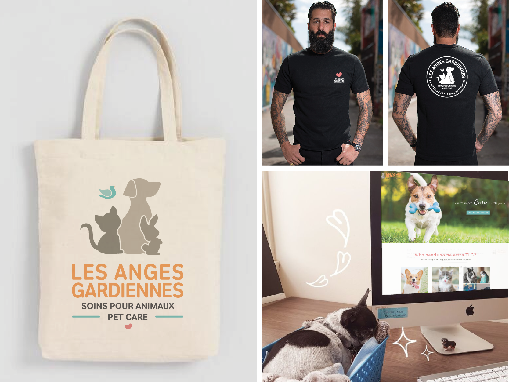 Les Anges Gardiennes Pet Hotel Branding Application